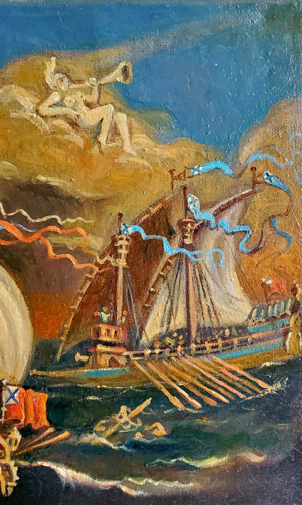 Oil painting Capture the ship Daniil Litvinov