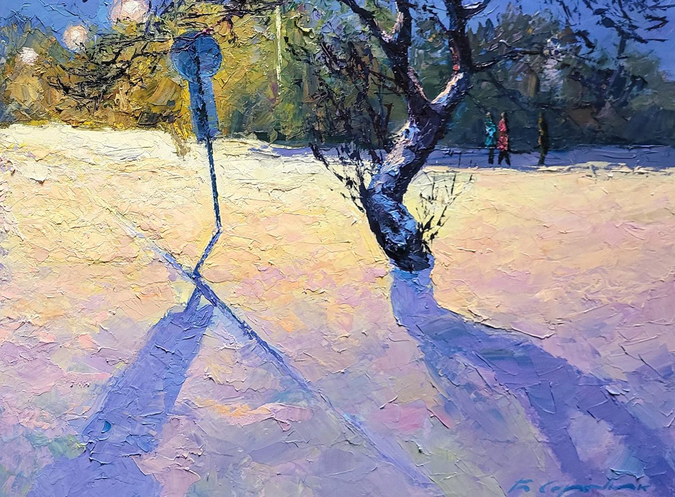 Oil painting Quiet winter evening Boris Serdyuk