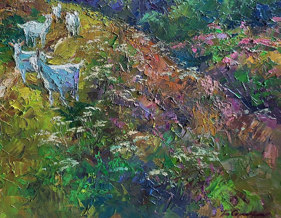 Oil painting White goats Boris Serdyuk