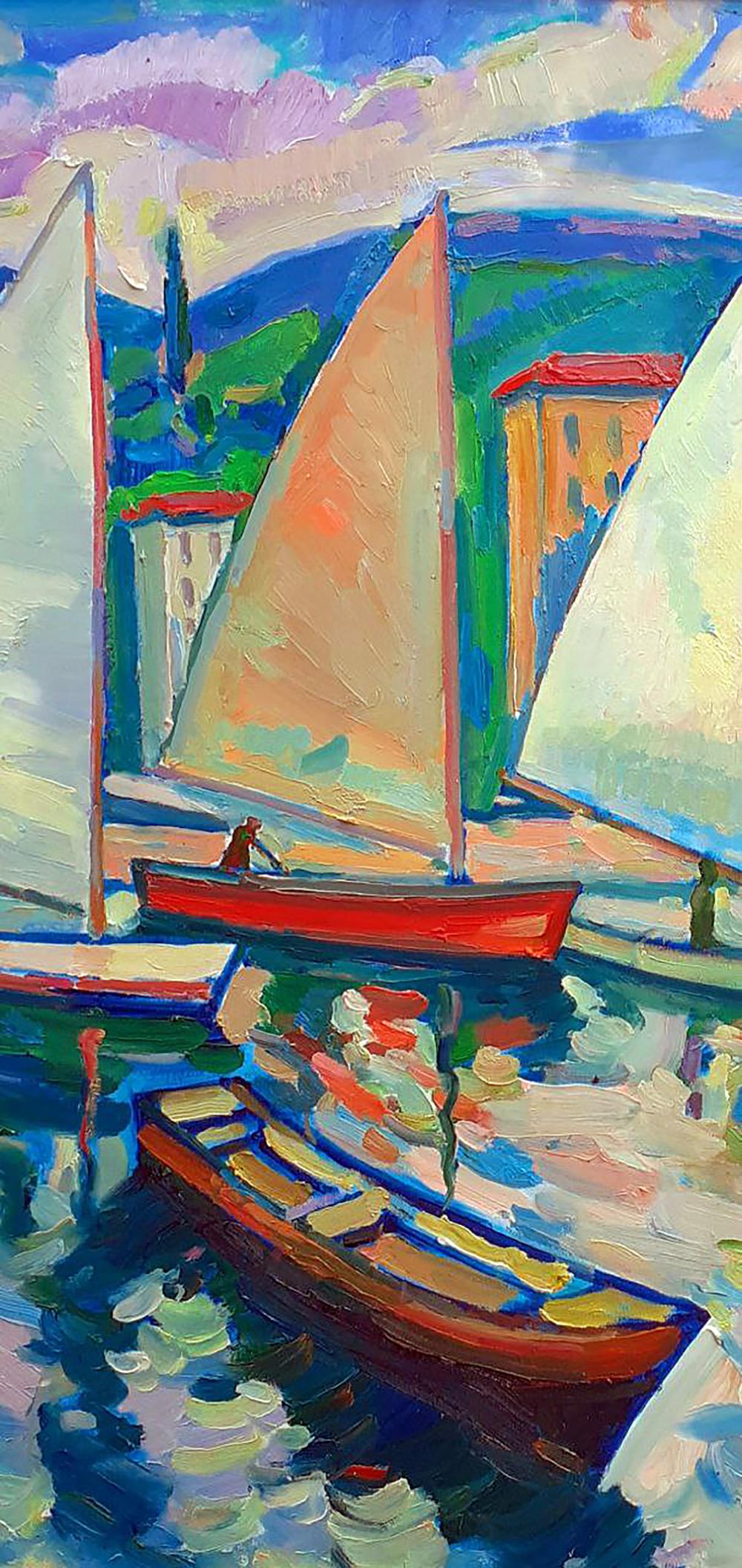 Oil painting Under sail Peter Dobrev