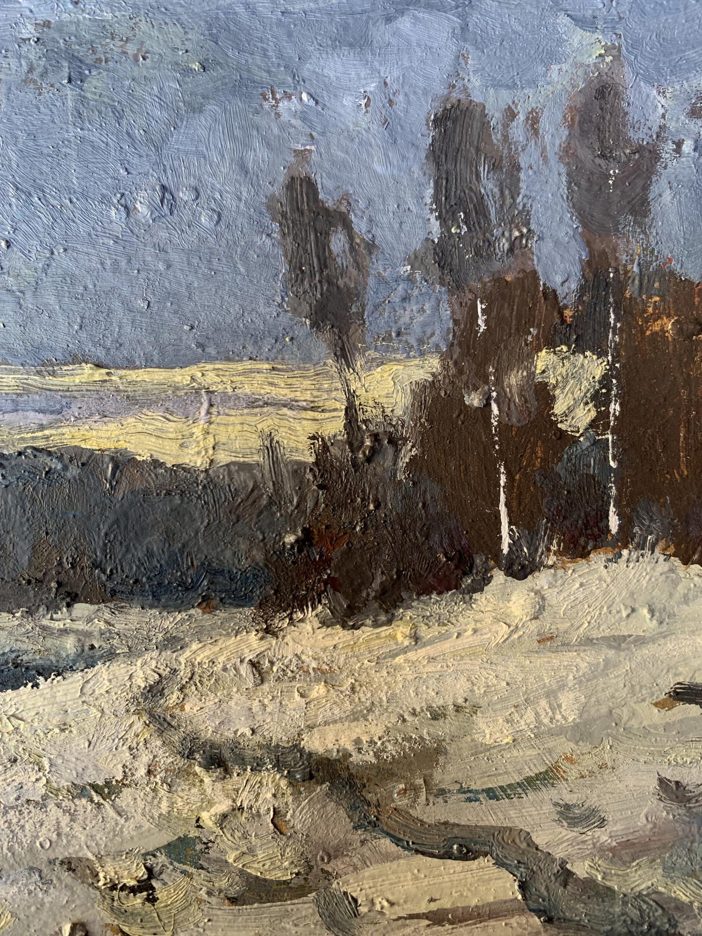 Oil painting Winter evening Leonid Maistrenko