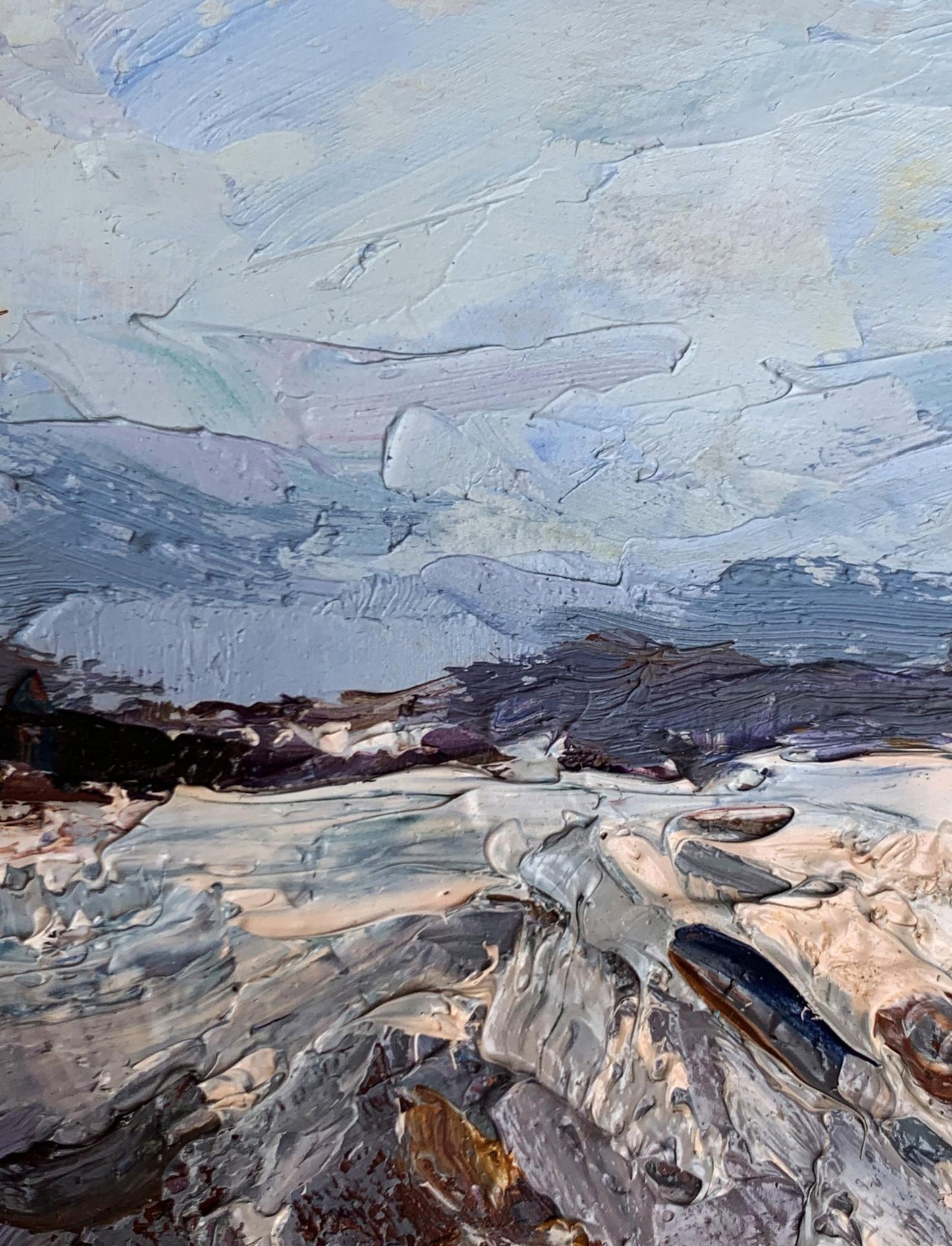 Oil painting Winter road Oleksiyander Cherednichenko