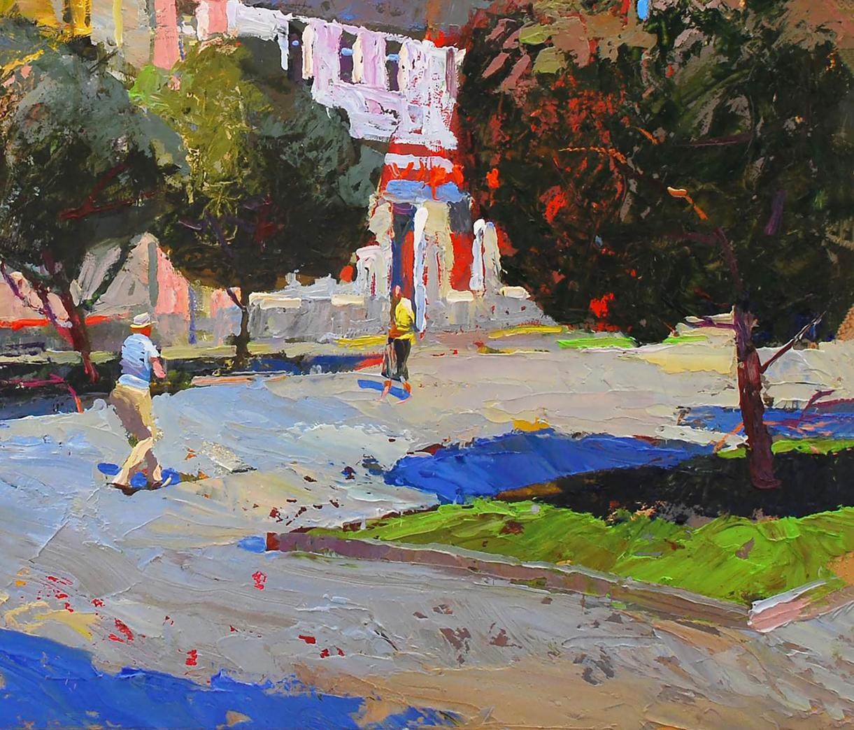 Oil painting Summer in the city Egor Shvachunov