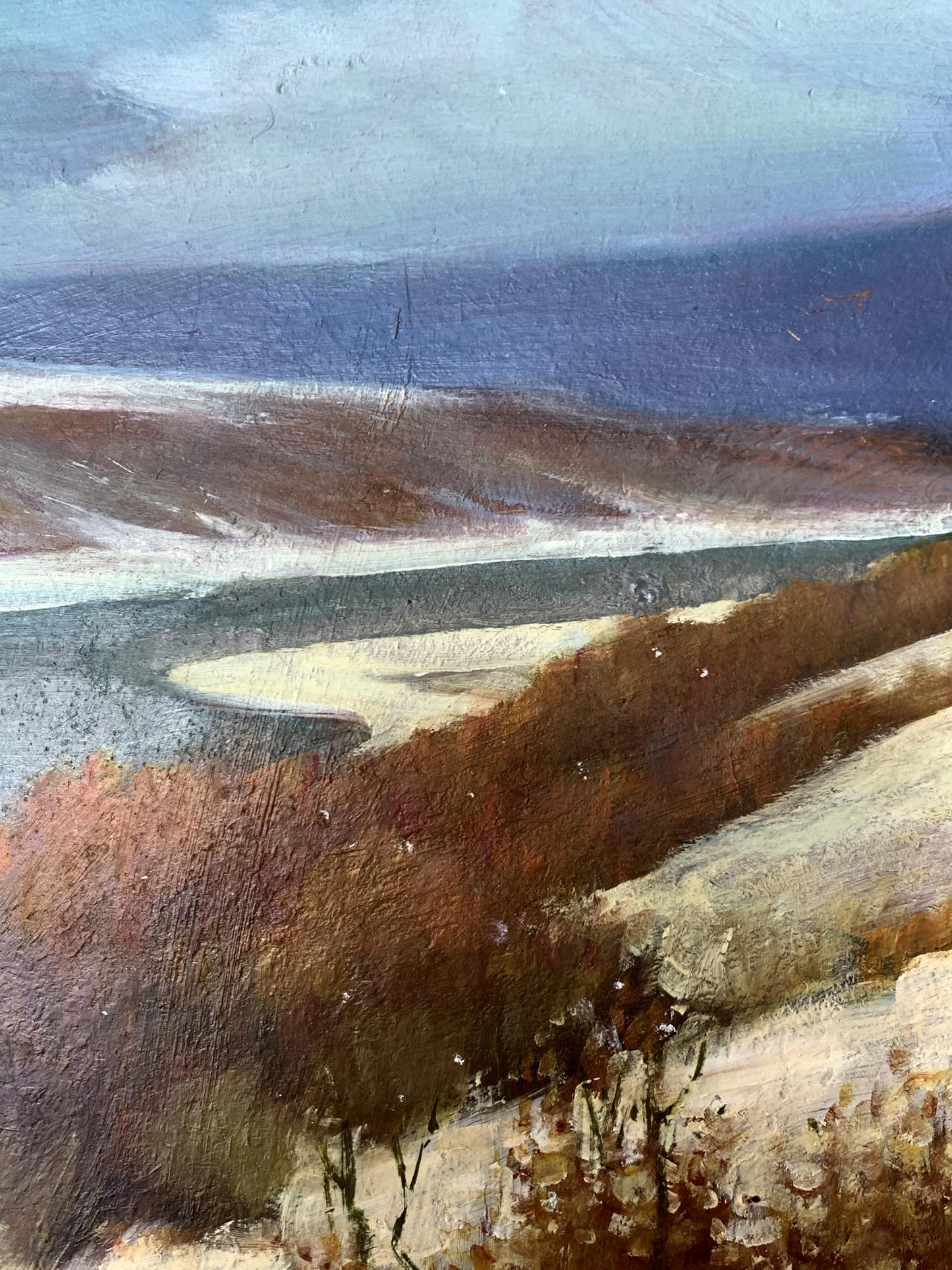 Oil painting The field was covered with snow Mykhailo Burdylo