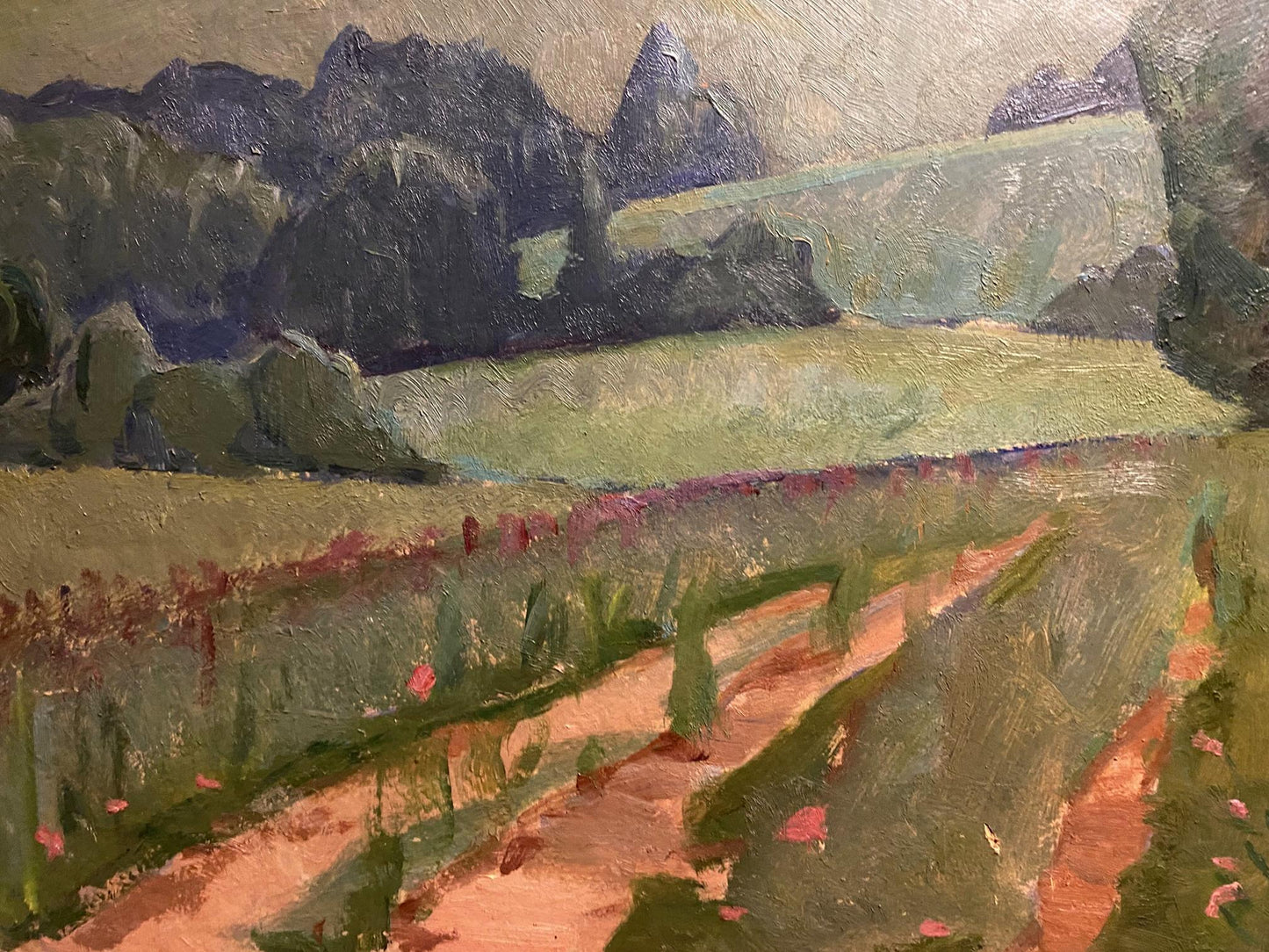 Oil painting Green meadow Nikolai Hrustalenko