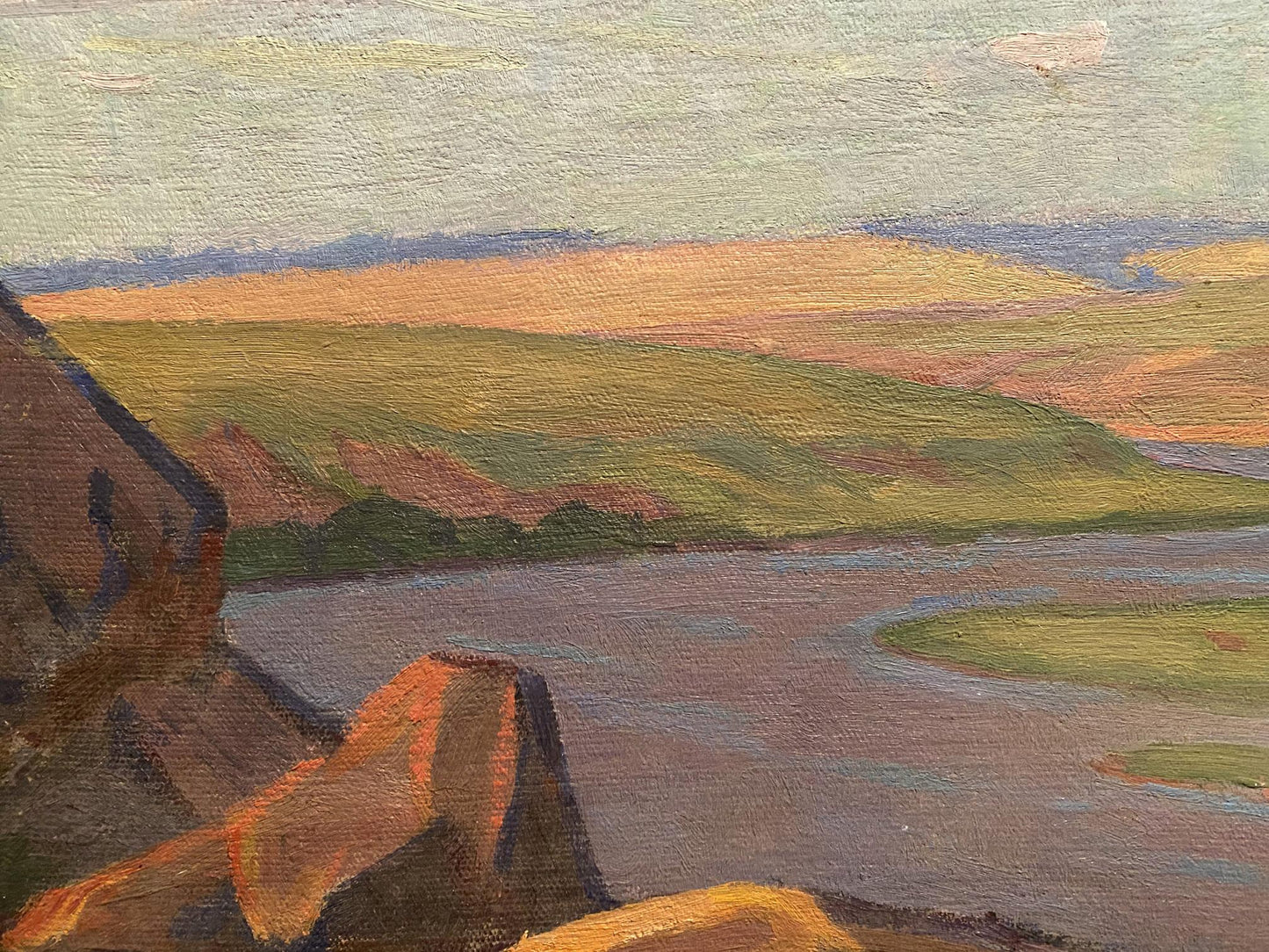 Oil painting River view Nikolai Hrustalenko