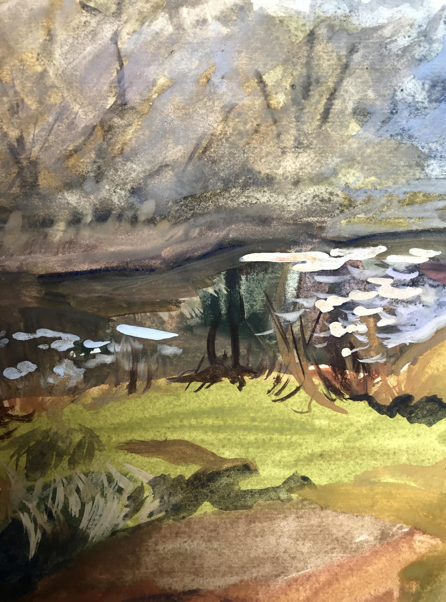 Gouache artwork by Anya Rebikova illustrating "Autumn Days"