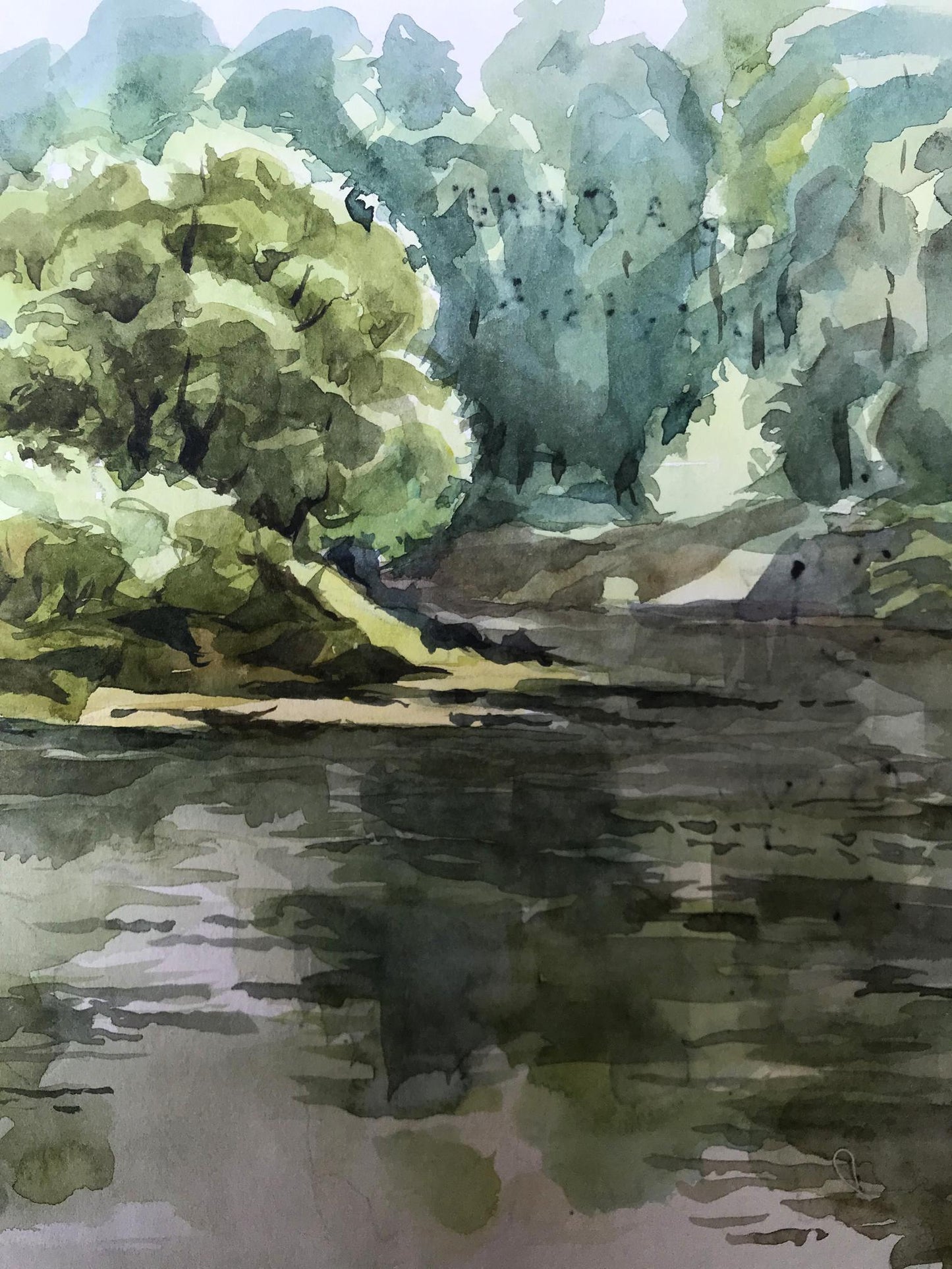 Watercolor painting Lovely day in nature Litvinov Oleg Arkad'yevich
