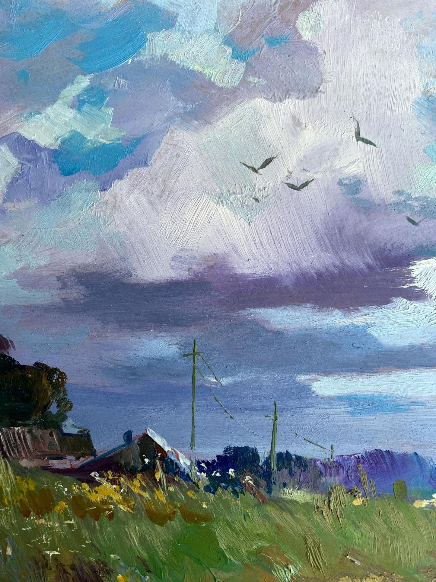 OIl painting In the village field Yuriy Suprunchuk