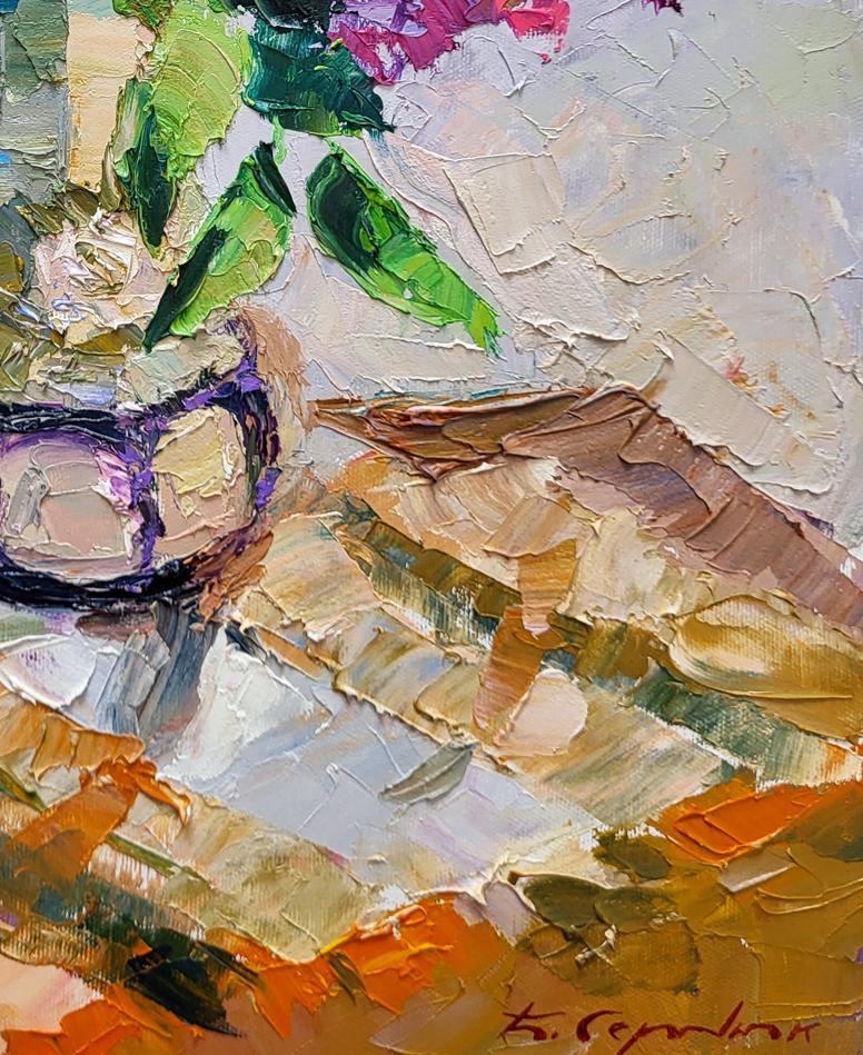 Oil painting Lilac in a flowerpot Boris Serdyuk
