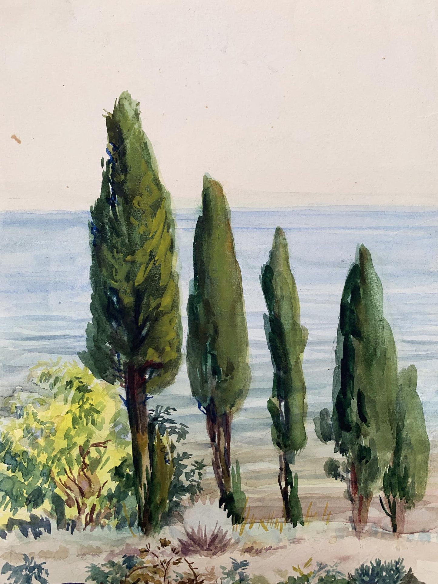 Watercolor painting Holidays at the resort Unknown artist