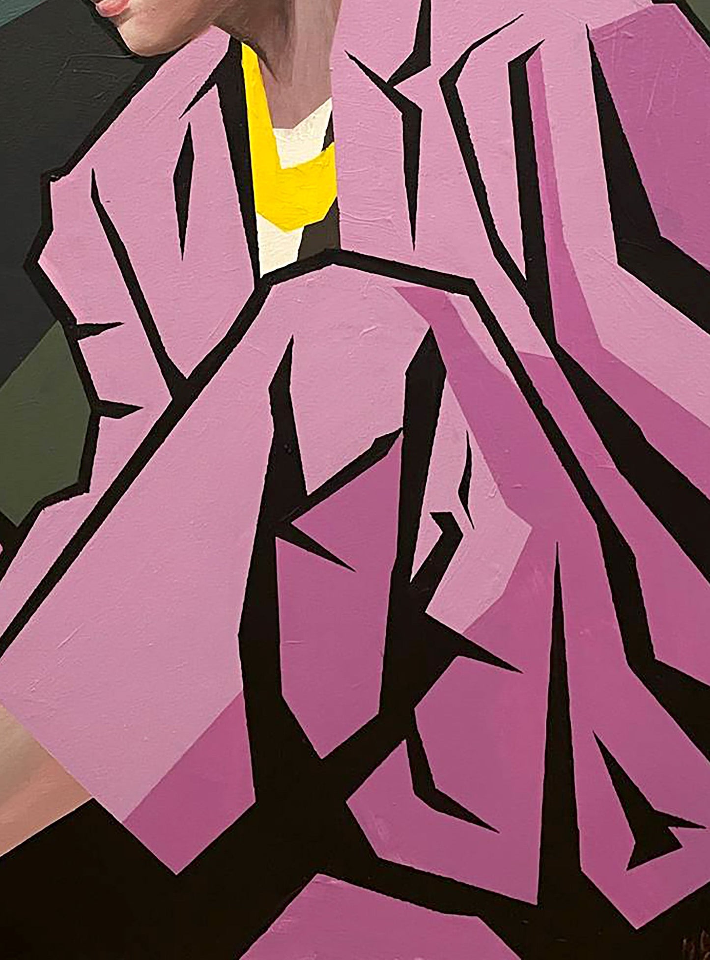 Maksym Neskulenko's Acrylic Artwork: "Woman in Work Clothes"