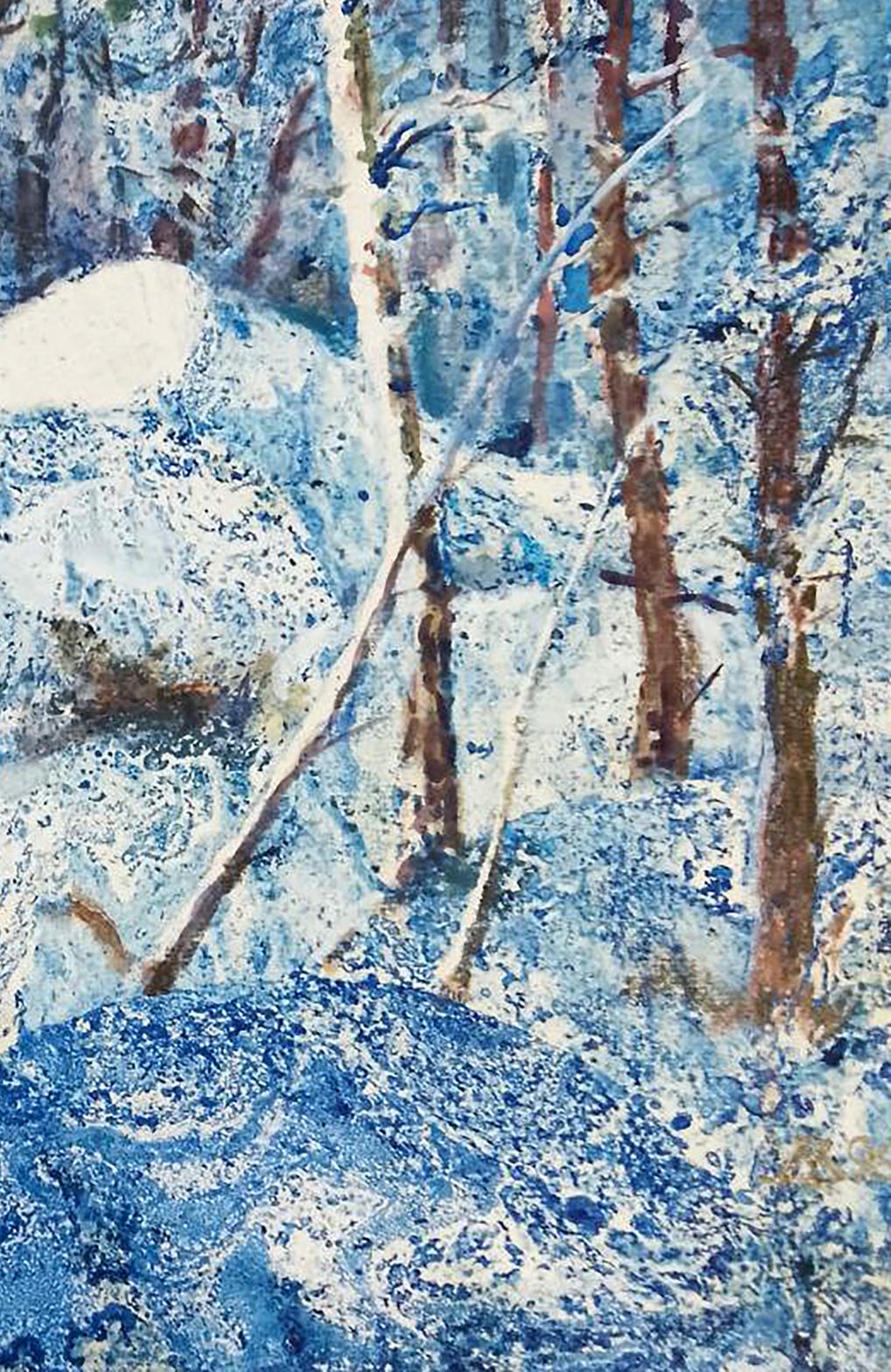 Oil painting In the snowy forest Anatolii Duhnevich