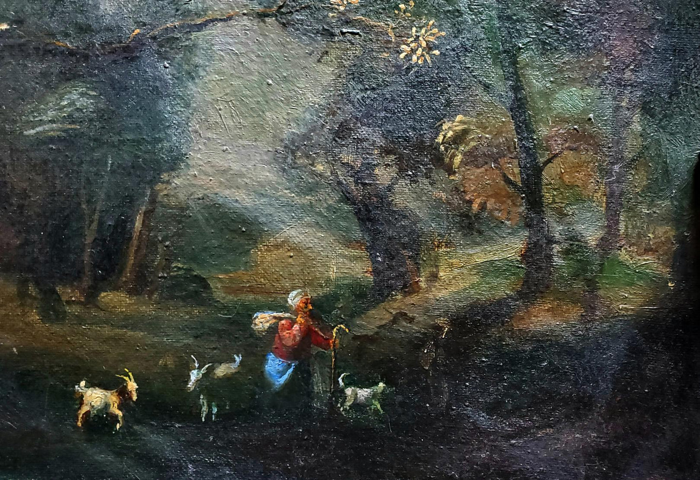 Oil painting Landscape with goats Daniil Litvinov