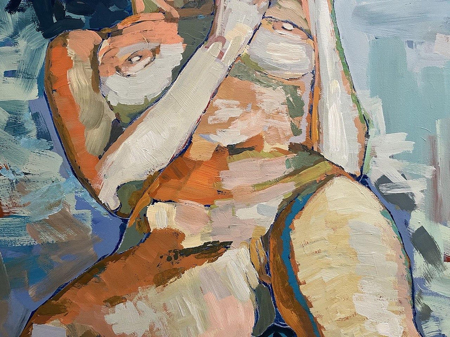 Acrylic painting nude Woman Serhiy Kovalev