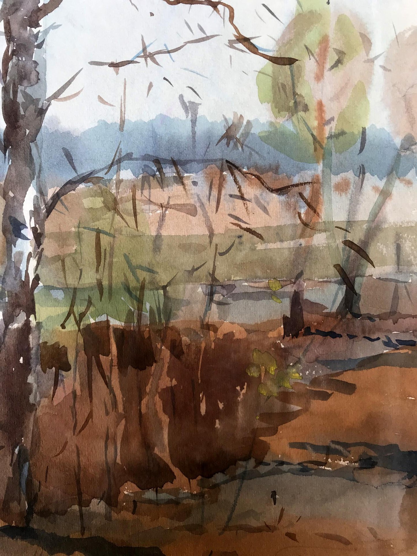 Watercolor painting Autumn day Litvinov Oleg Arkad'yevich