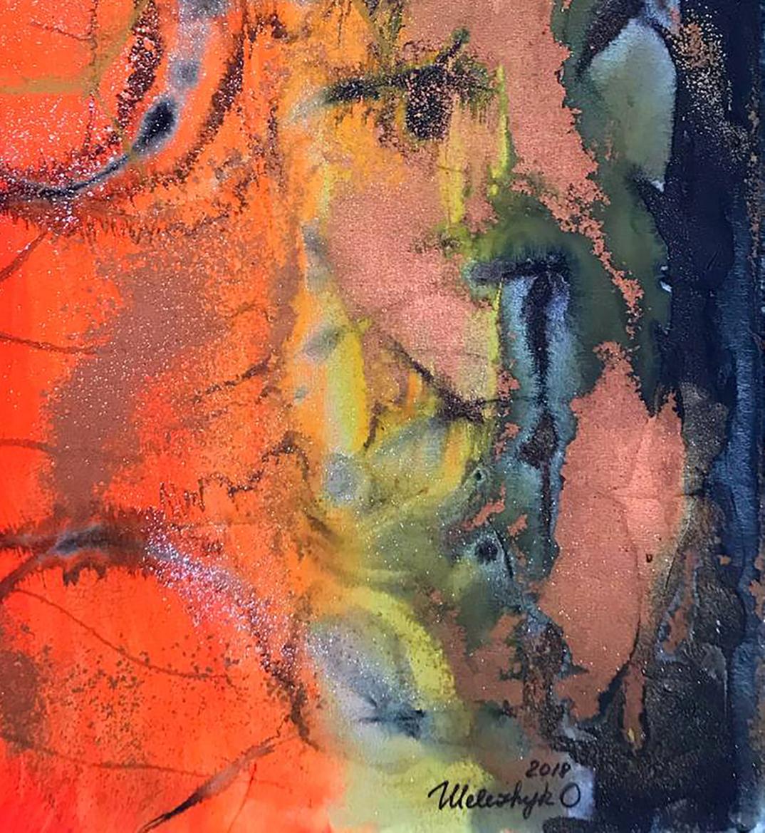 Acrylic painting The candle was burning Olga Melezhik