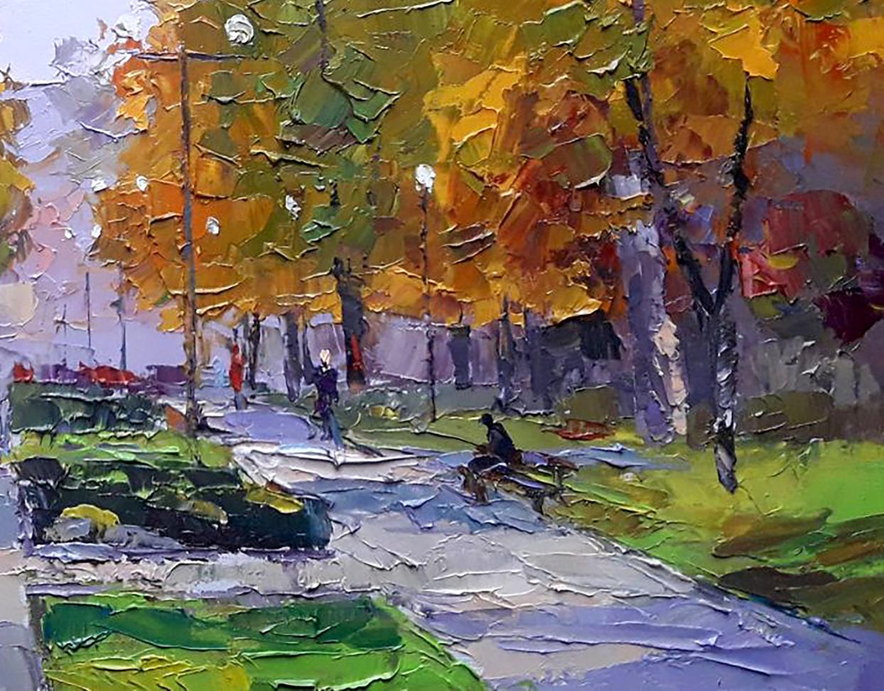 Oil painting City Center Green Space Boris Serdyuk