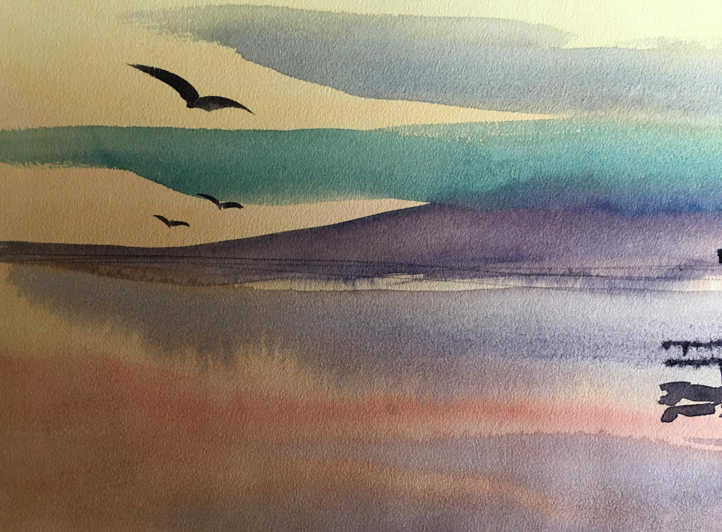 Watercolor painting Sunrise Svetlana Gramm