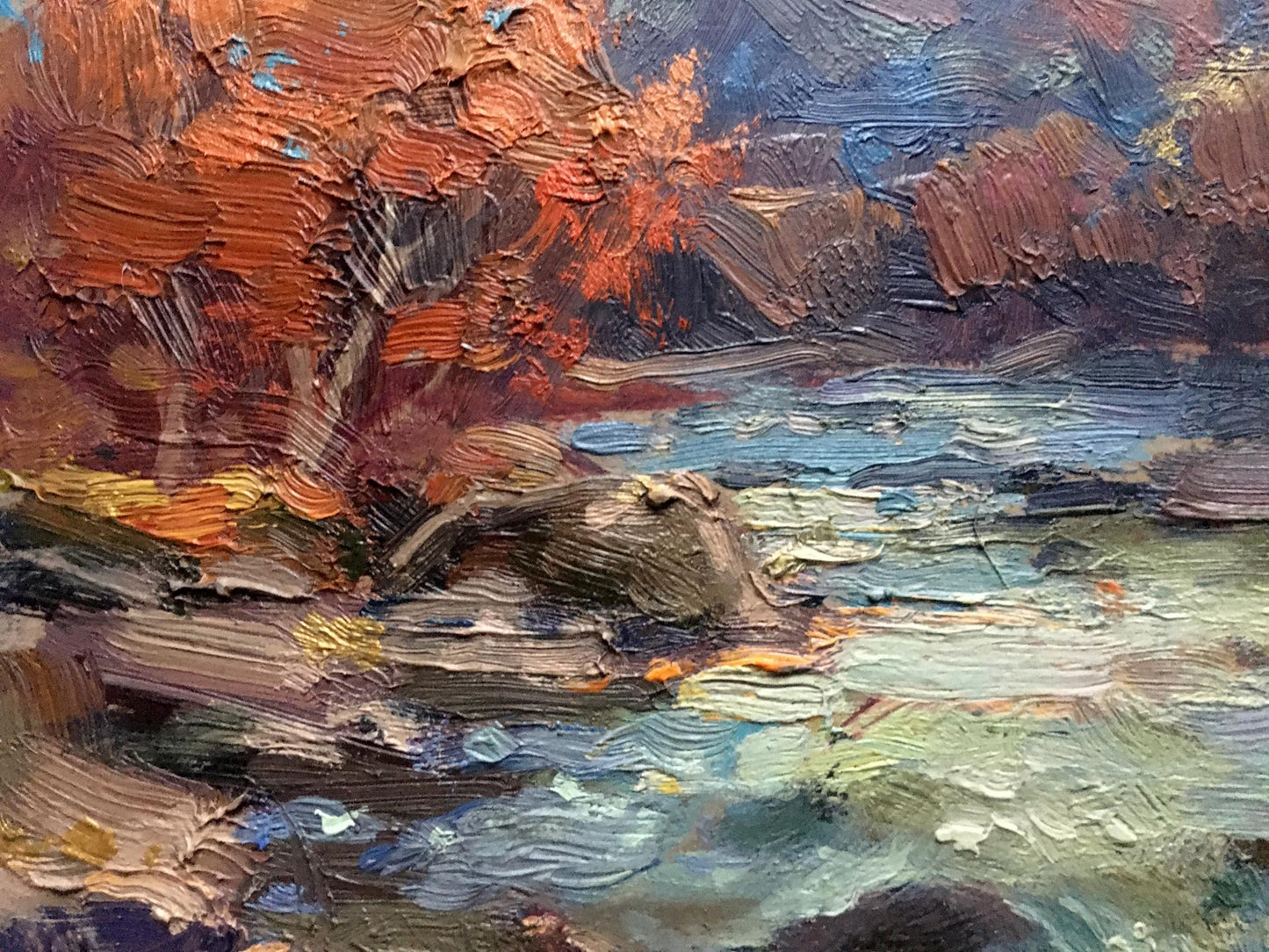 Oil painting Autumn river Batrakov Vladimir Grigorievich