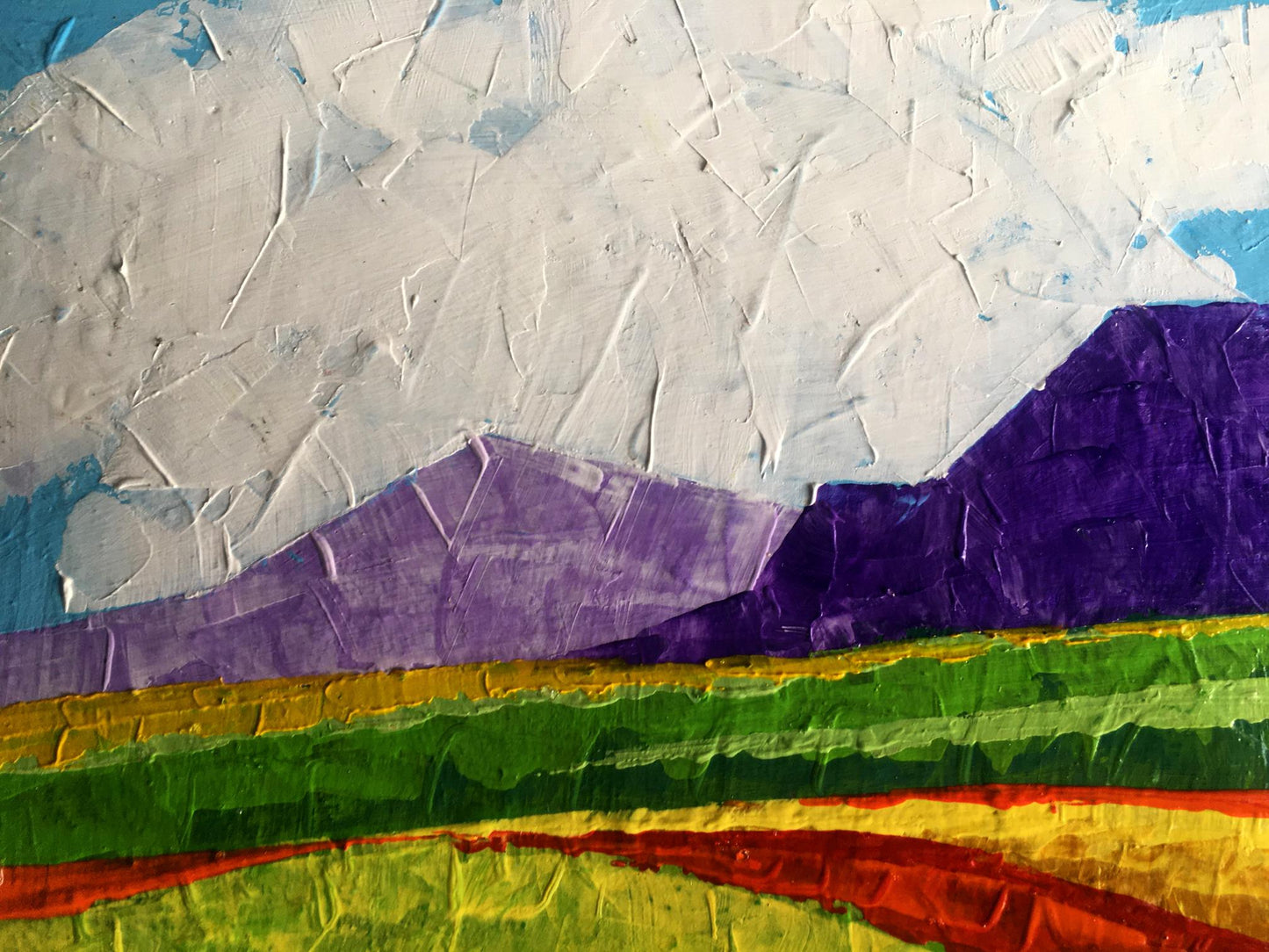 Oil painting Mountain Summit in the Mist V. Zadorozhnya