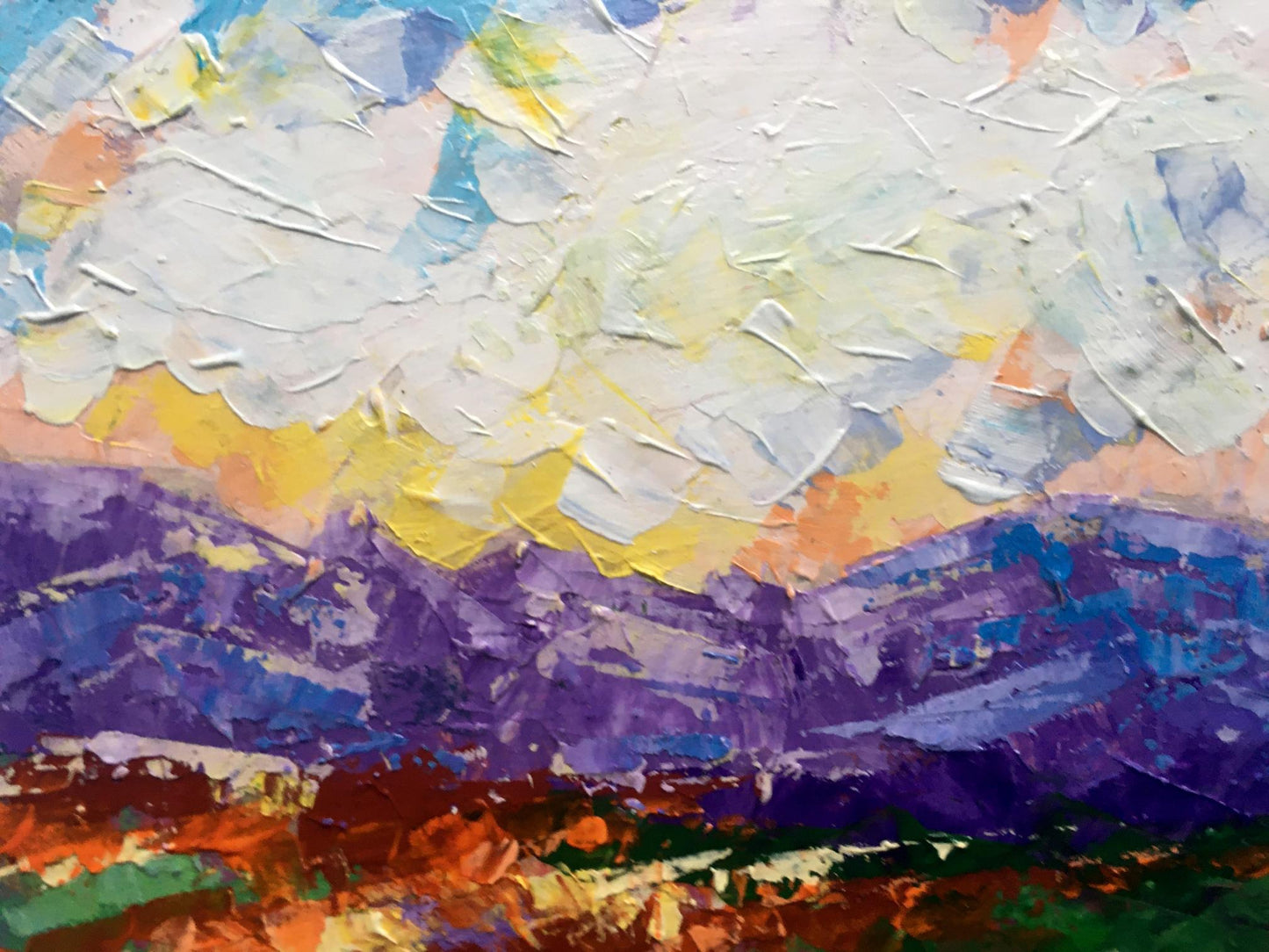 Oil painting Holidays in the mountains V. Zadorozhnya