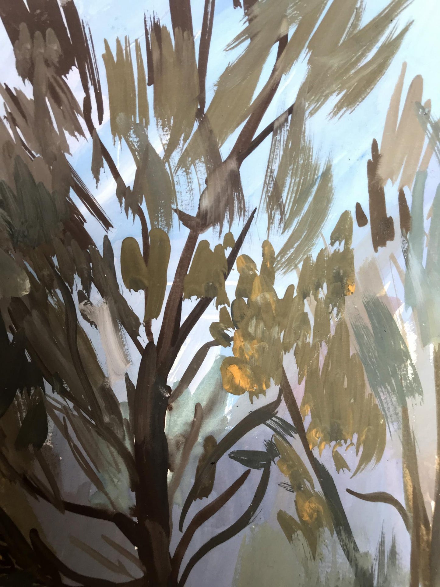 Gouache painting Autumn days Unknown artist