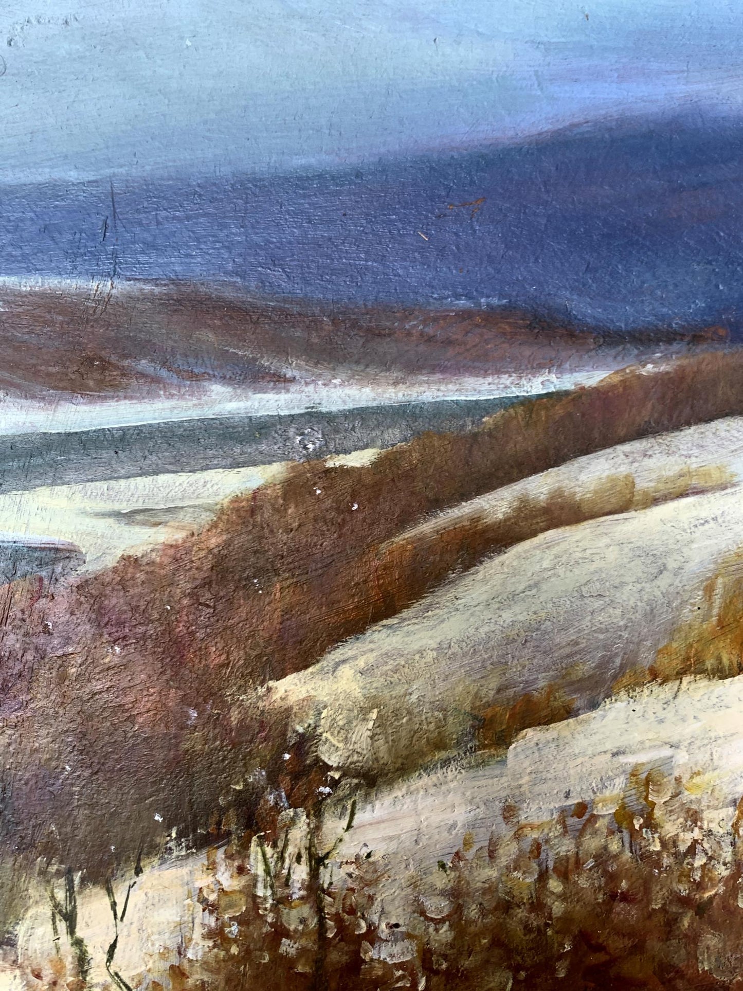 Oil painting The field was covered with snow Mykhailo Burdylo