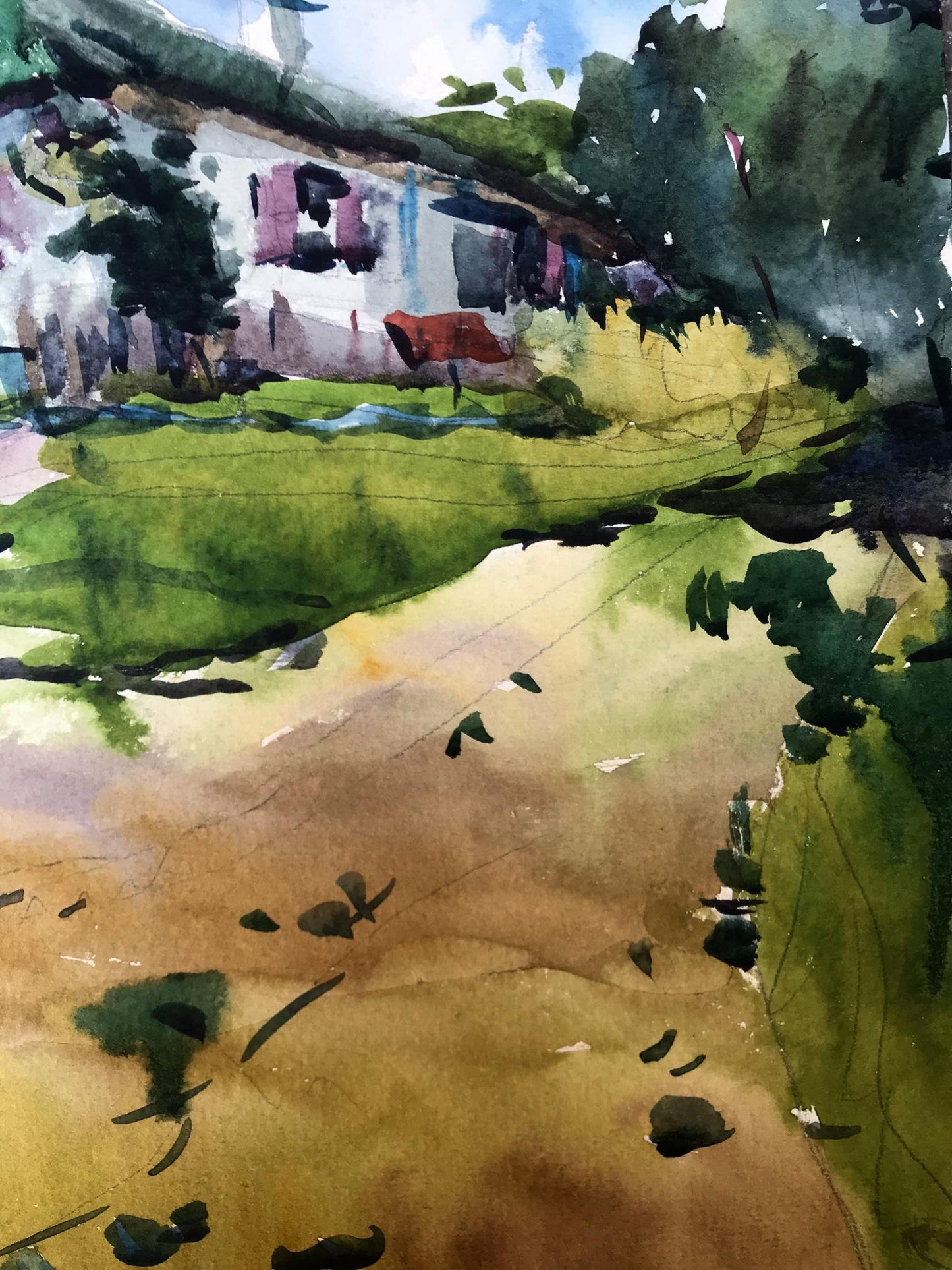 Watercolor painting Native home Litvinov Oleg Arkad'yevich