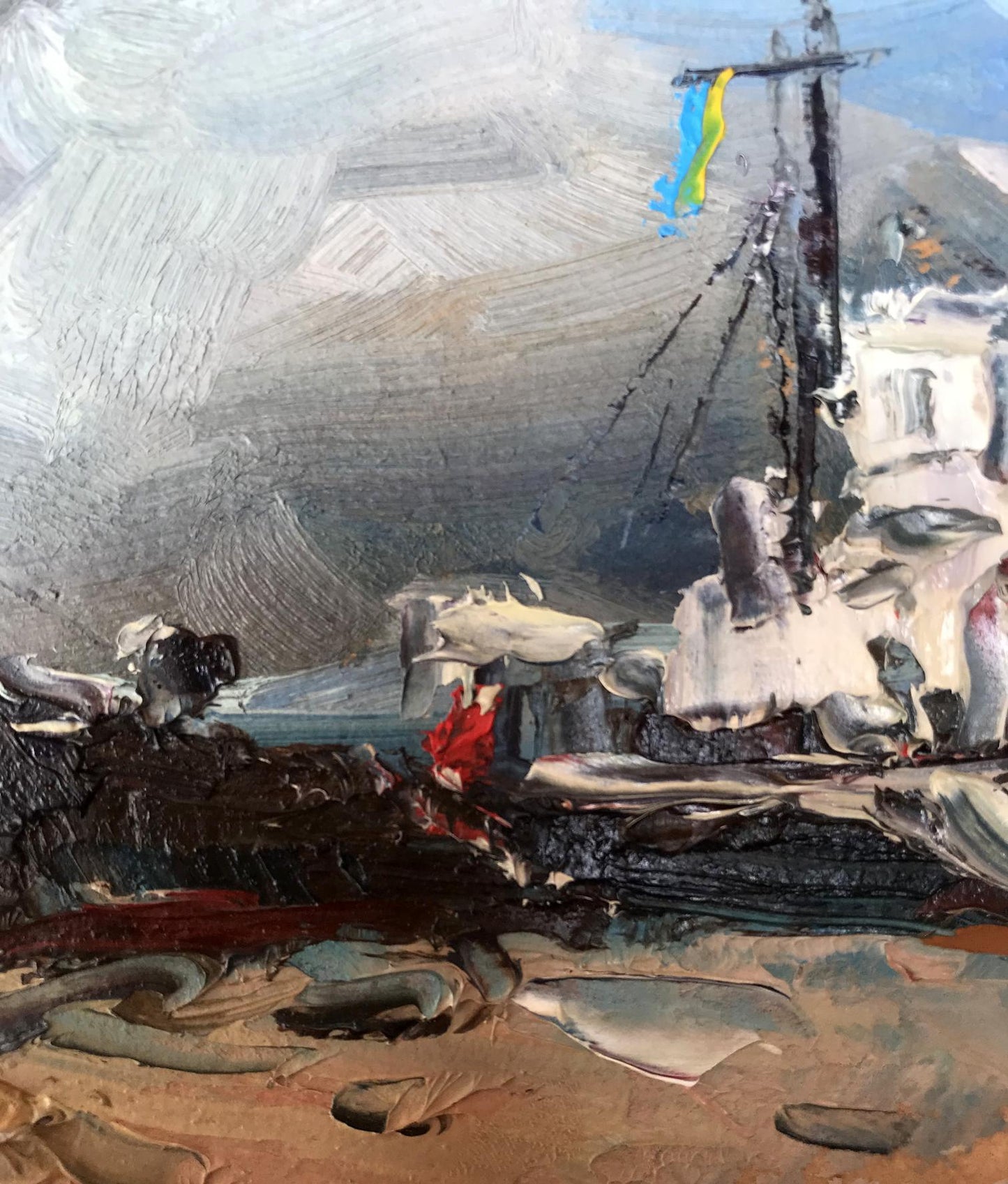Alexander Nikolaevich Cherednichenko captured a ship on the coast in oil