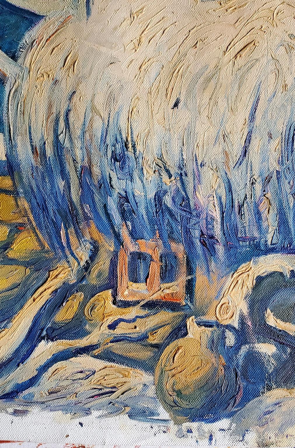 Oil painting Winter in the village Daniil Litvinov