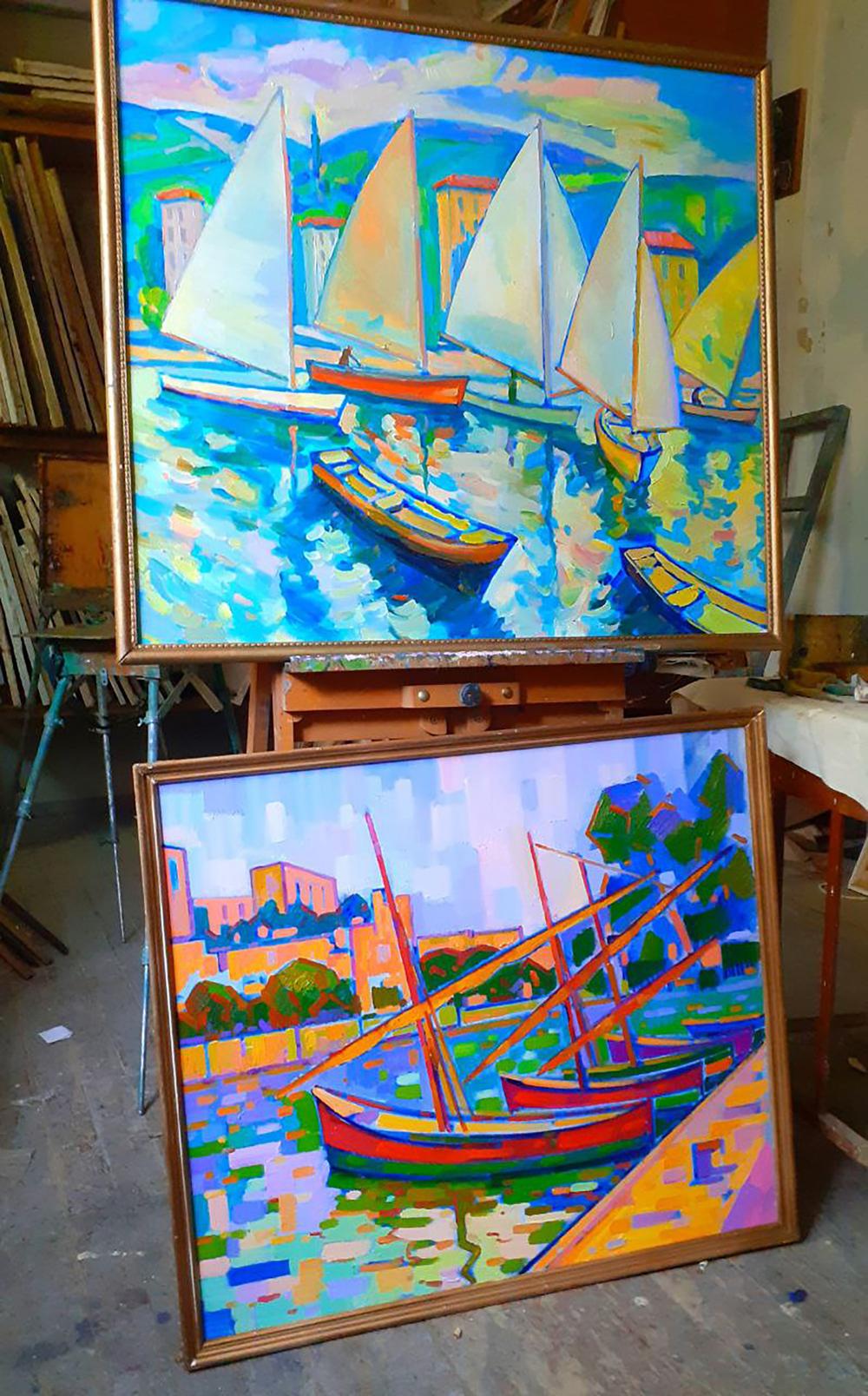 Oil painting Under sail Peter Dobrev