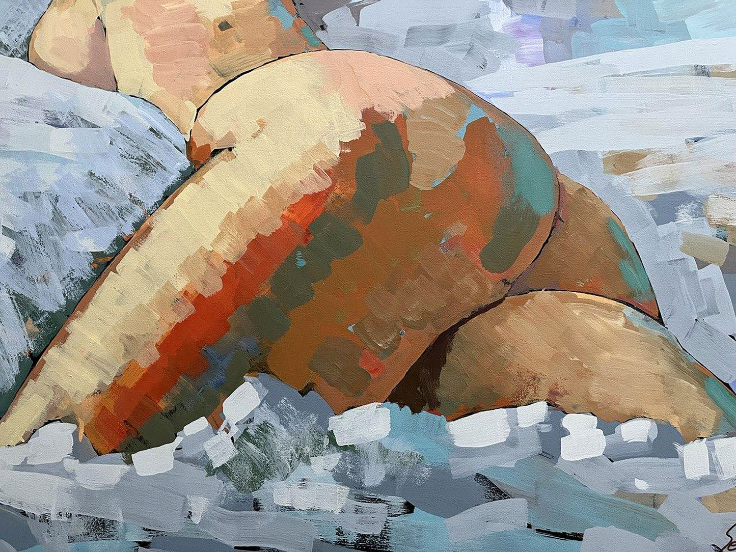 Acrylic painting expressionism nude Serhiy Kovalev