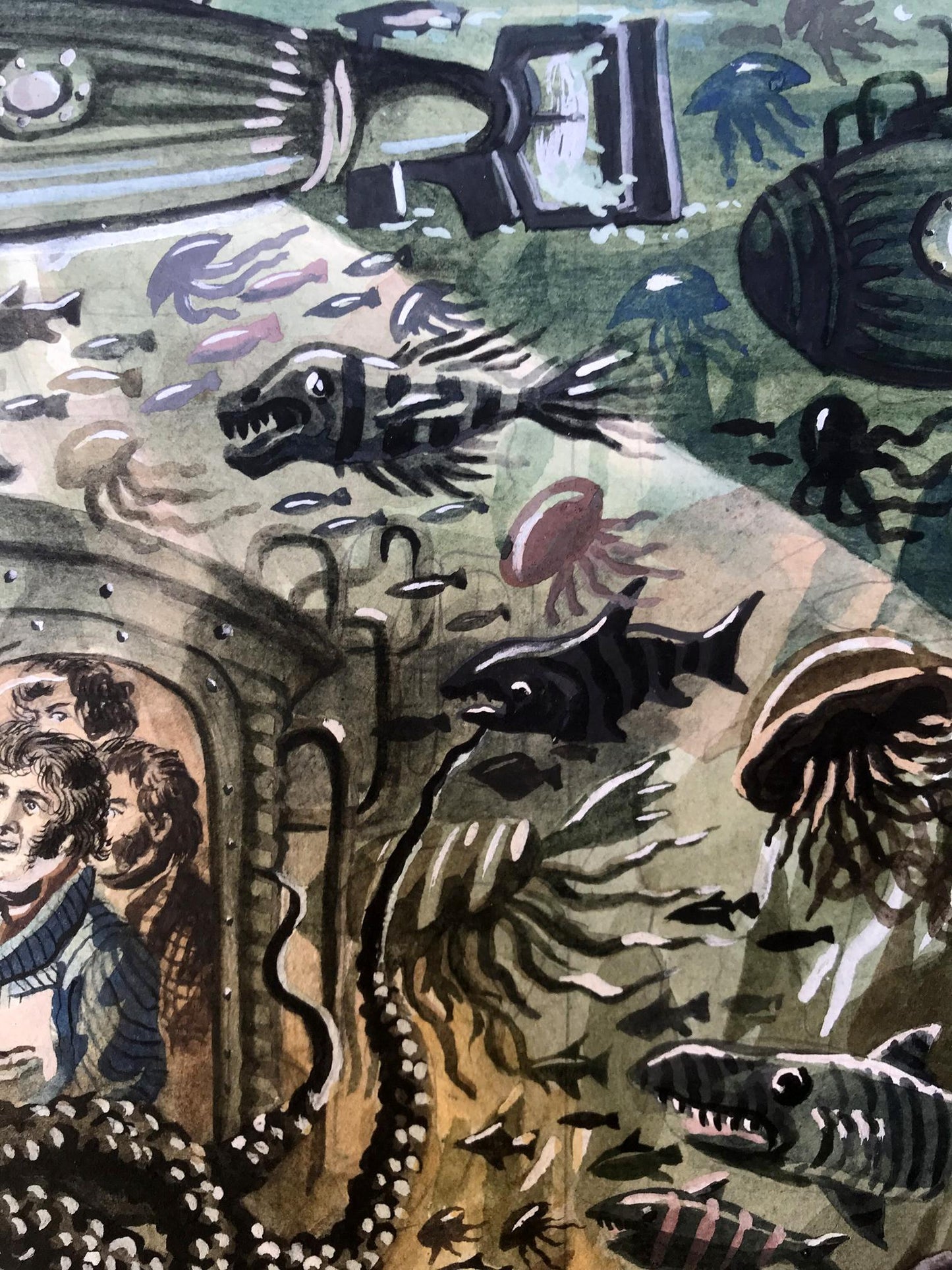 Watercolor painting Undersea world Alexander Arkadievich Litvinov