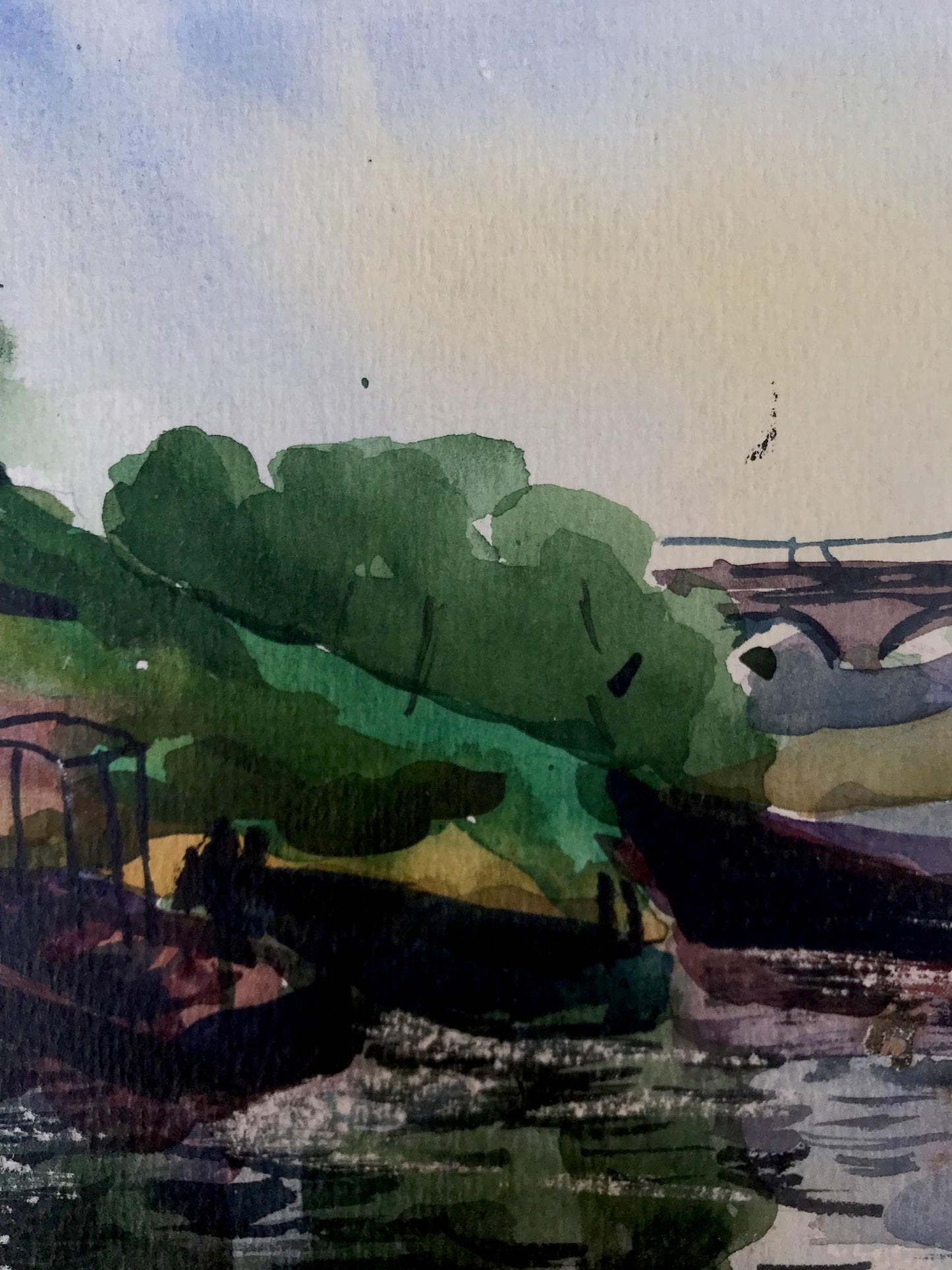 Watercolor painting Boat Litvinov Oleg Arkad'yevich