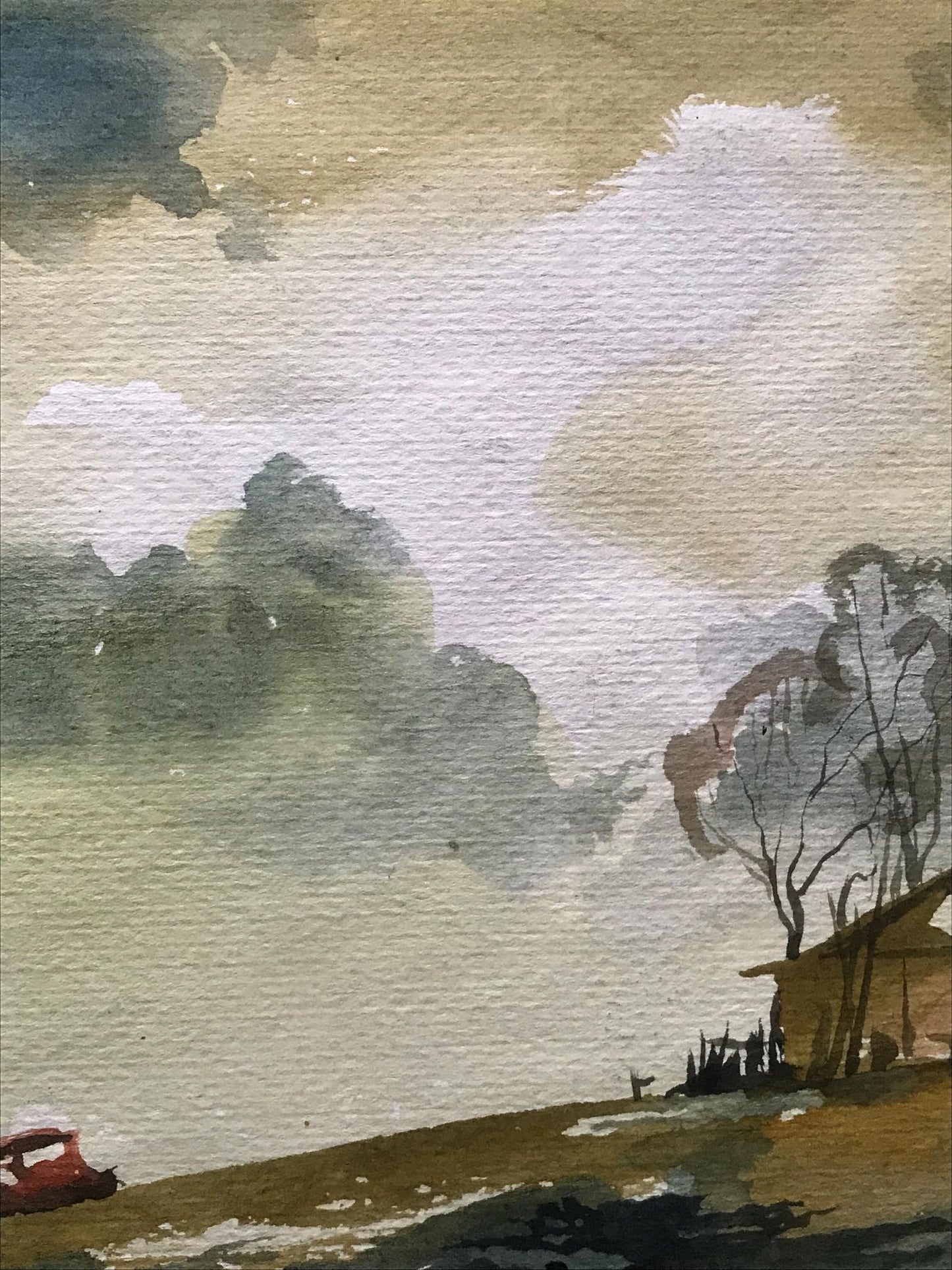 Watercolor painting Lonely house Alexander Arkadievich Litvinov