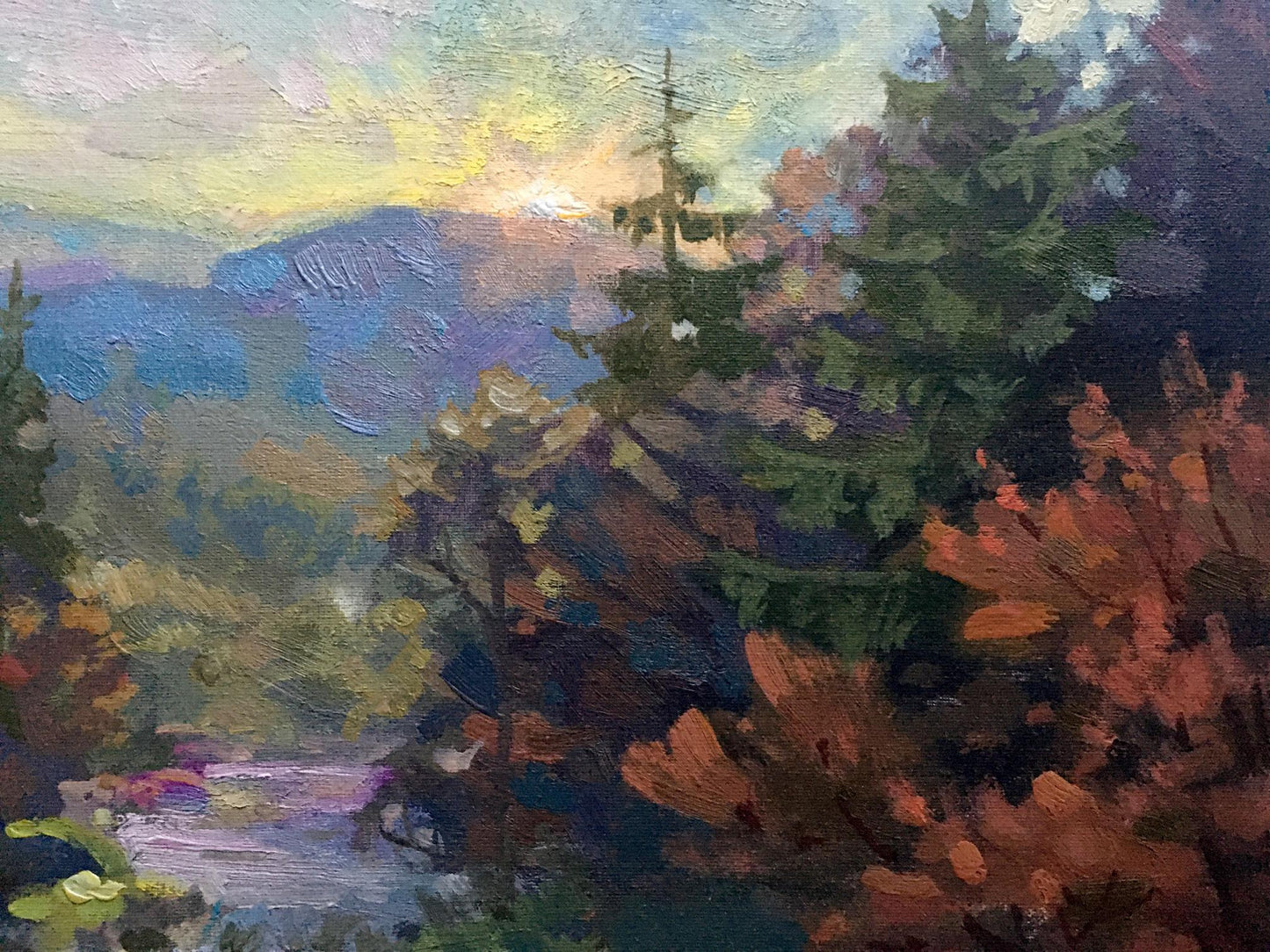 Oil painting Autumn in the Carpathians Batrakov Vladimir Grigorievich