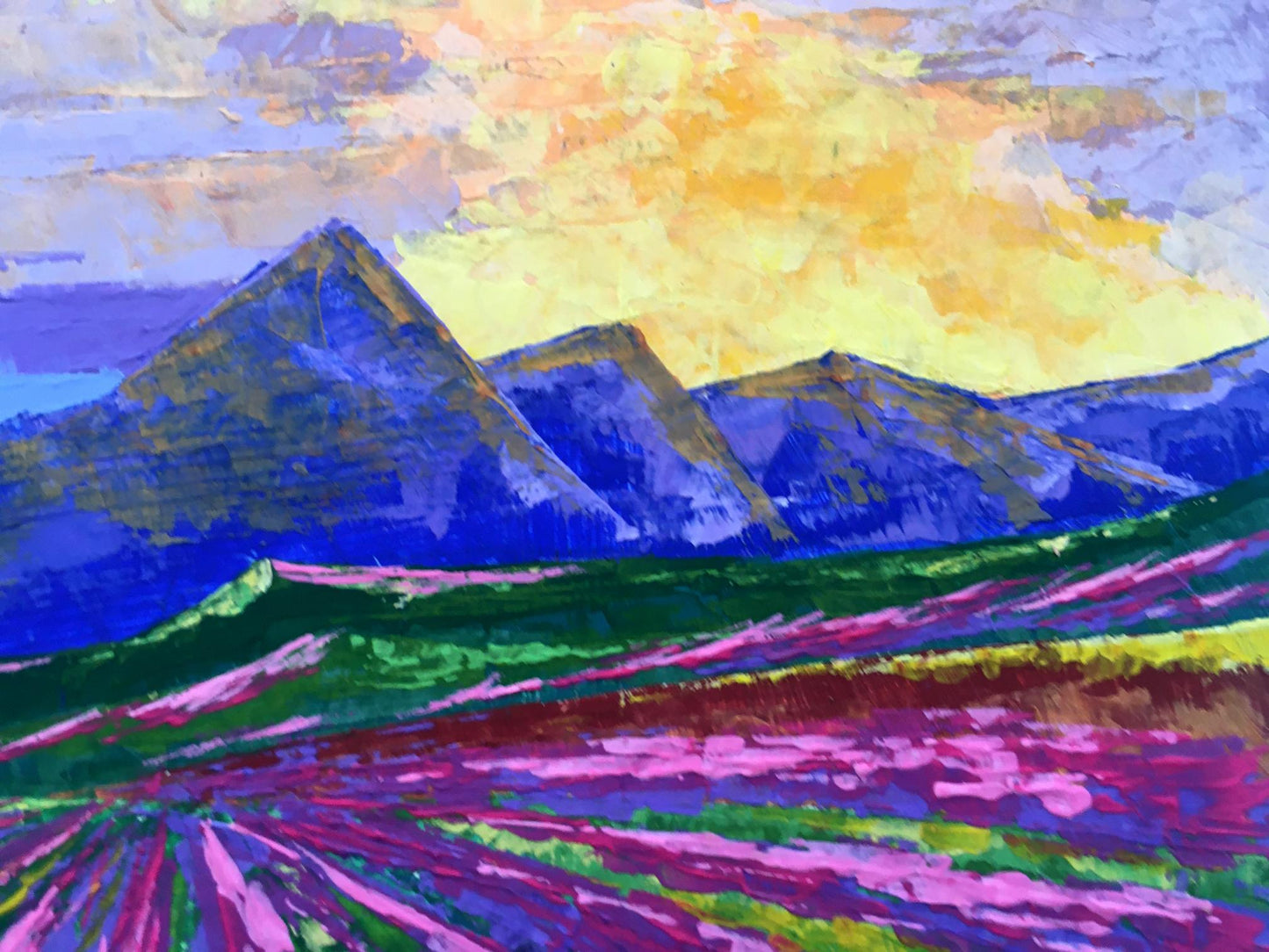 Oil painting Sunrise on the mountains Zadorozhnya V. V.