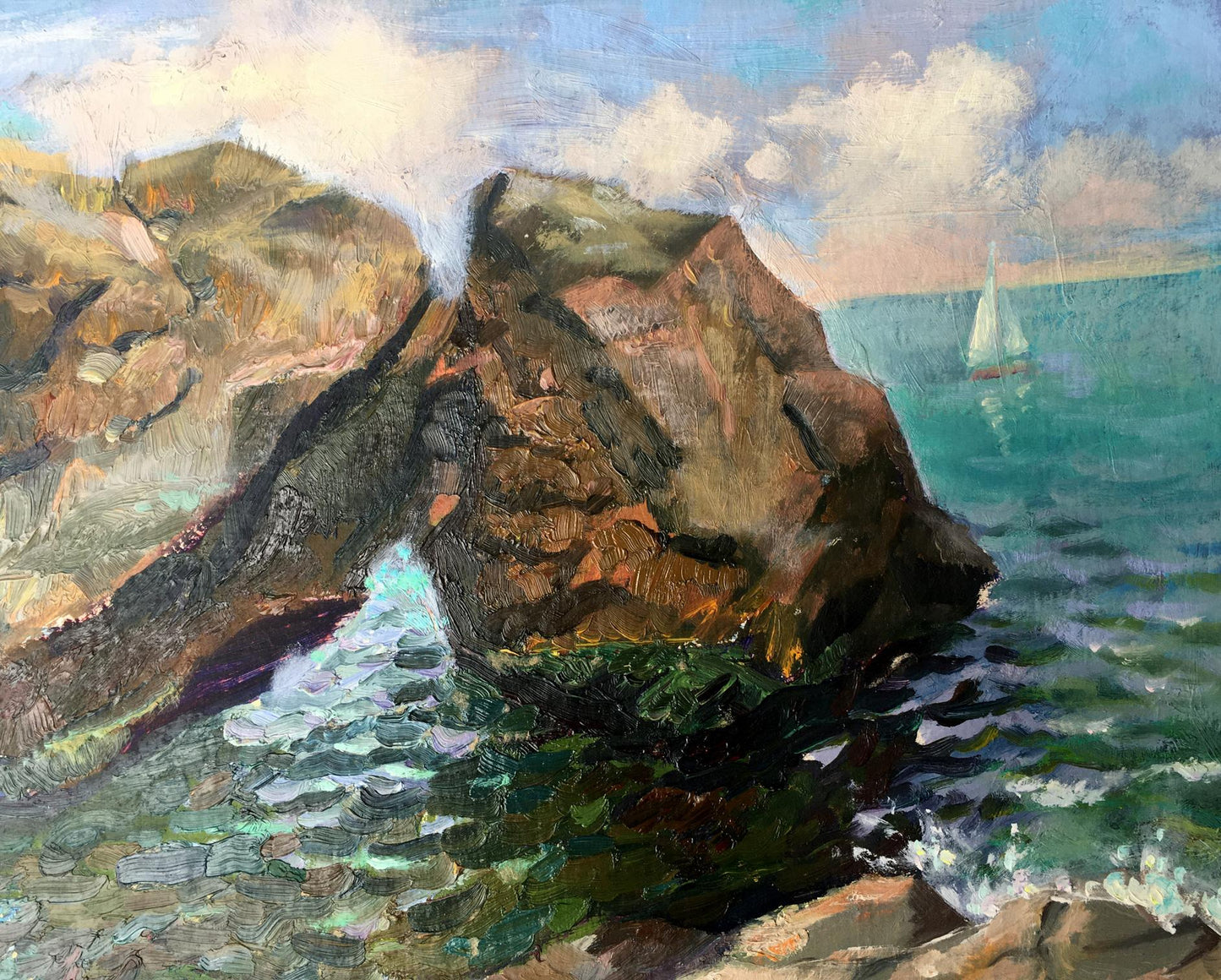 Oil painting Among the rocks Batrakov Vladimir Grigorievich