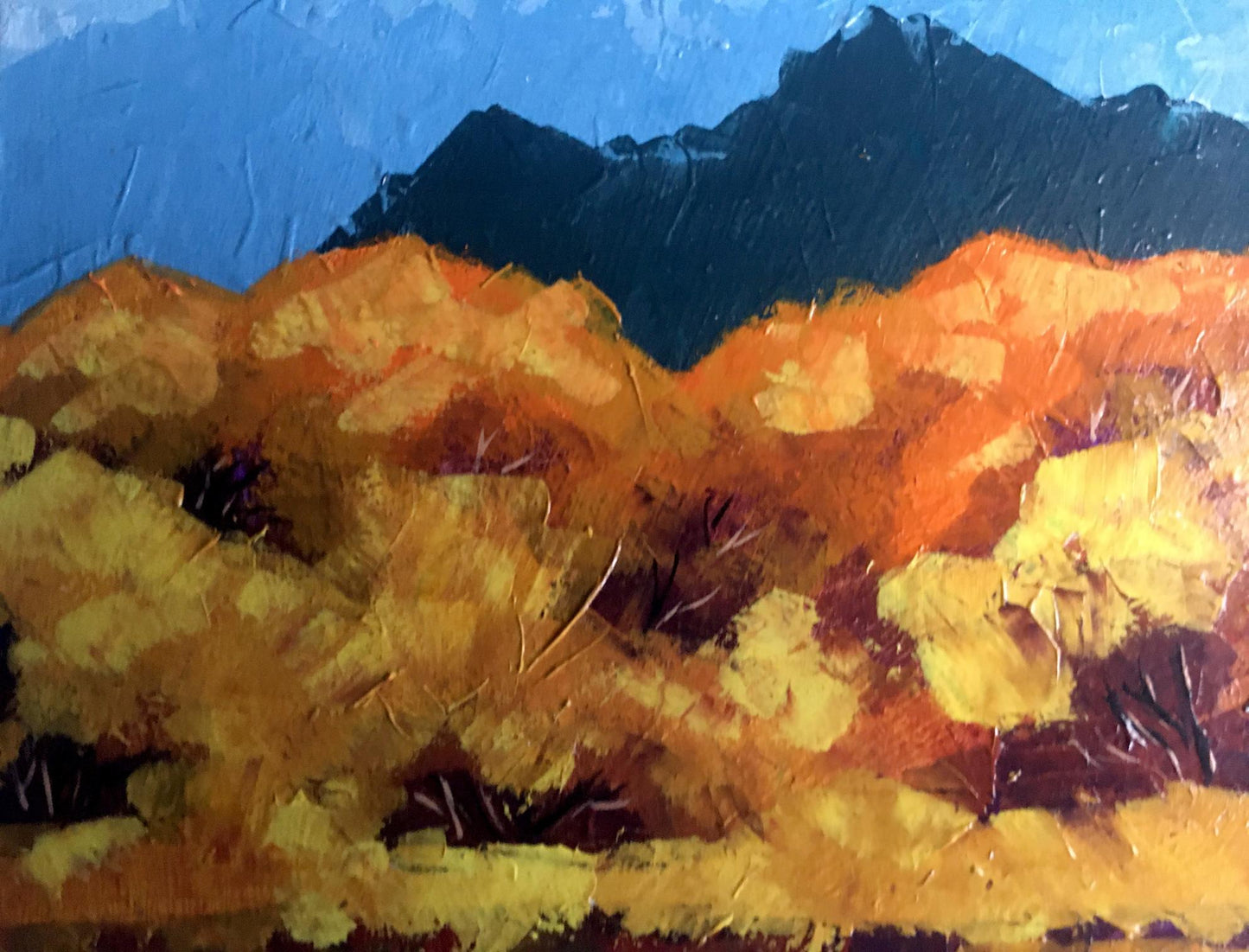 Oil painting Autumn mountains V. Zadorozhnya