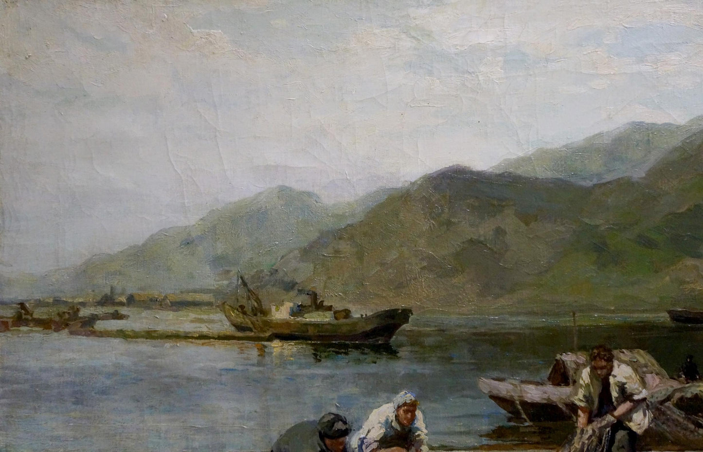 Oil painting Catch fish Muho Nikolay Antonovich