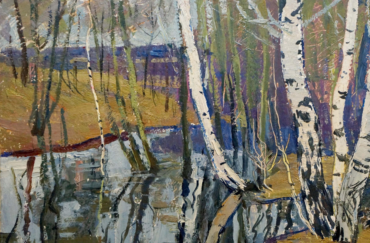 Oil painting Birches by the water Shepetovsky Vitaly Yakovlevich