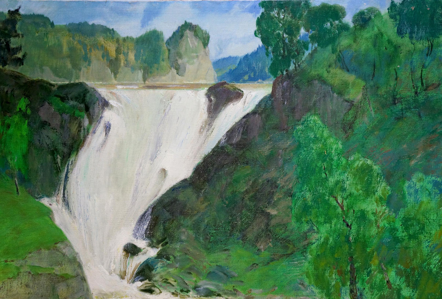 Oil painting Waterfall landscape Likholet Alexei Kirillovich