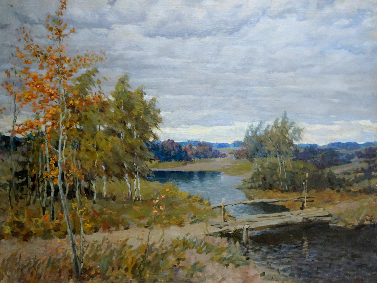Oil painting Autumn landscape Alexander Petrovich Bykov