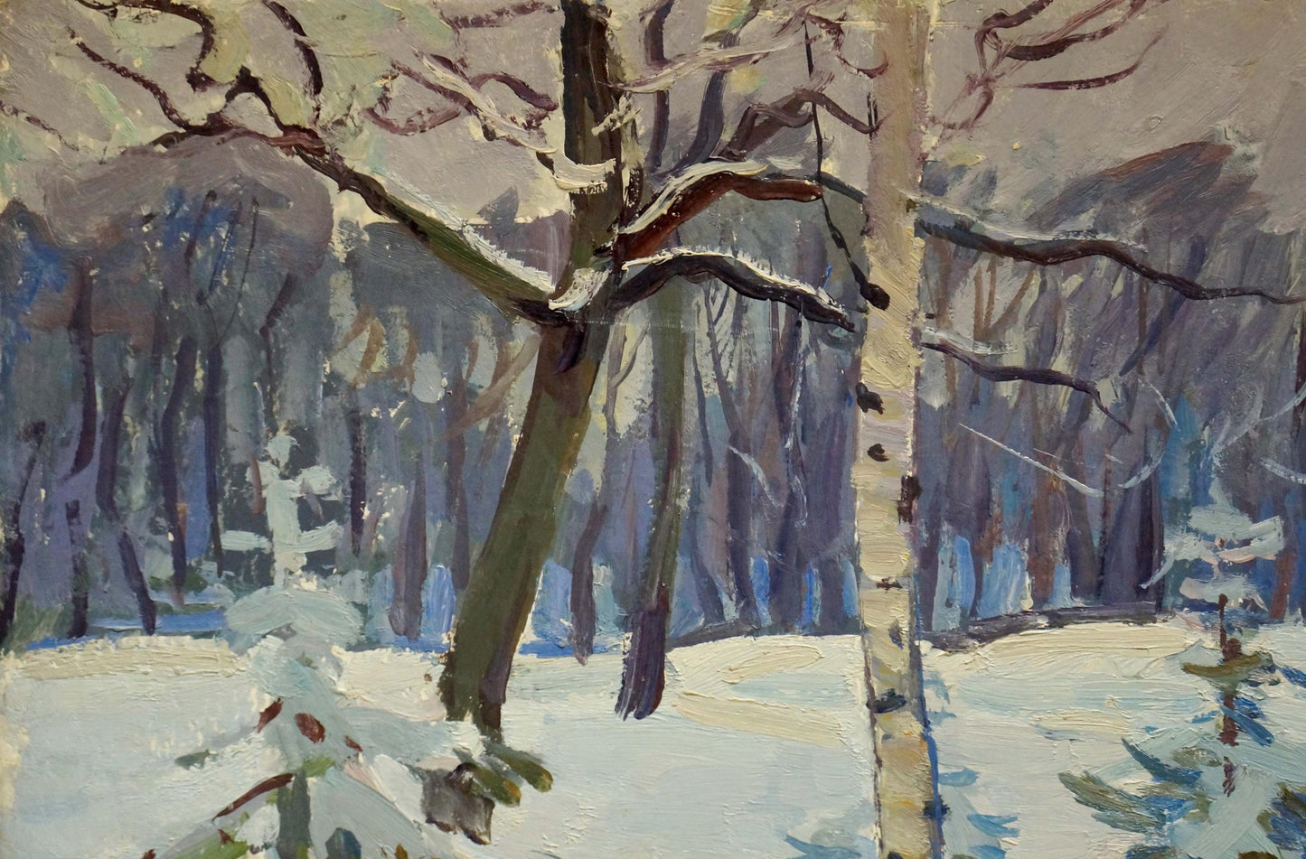 Oil painting Winter landscape Shepetovsky Vitaly Yakovlevich