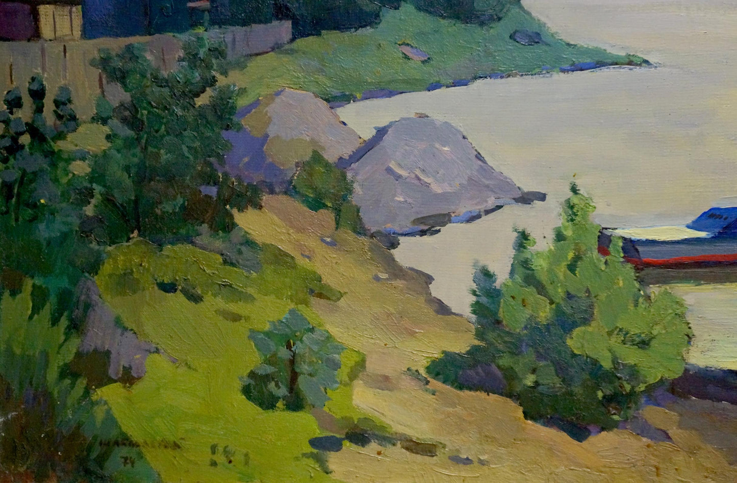 Oil painting Landscape near the coast Unknown artist