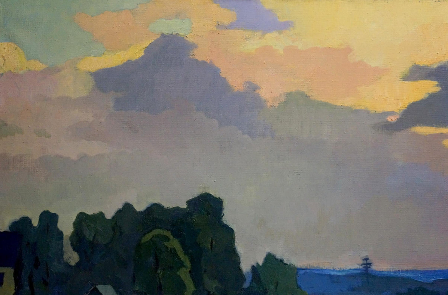 Oil painting Landscape near the coast Unknown artist