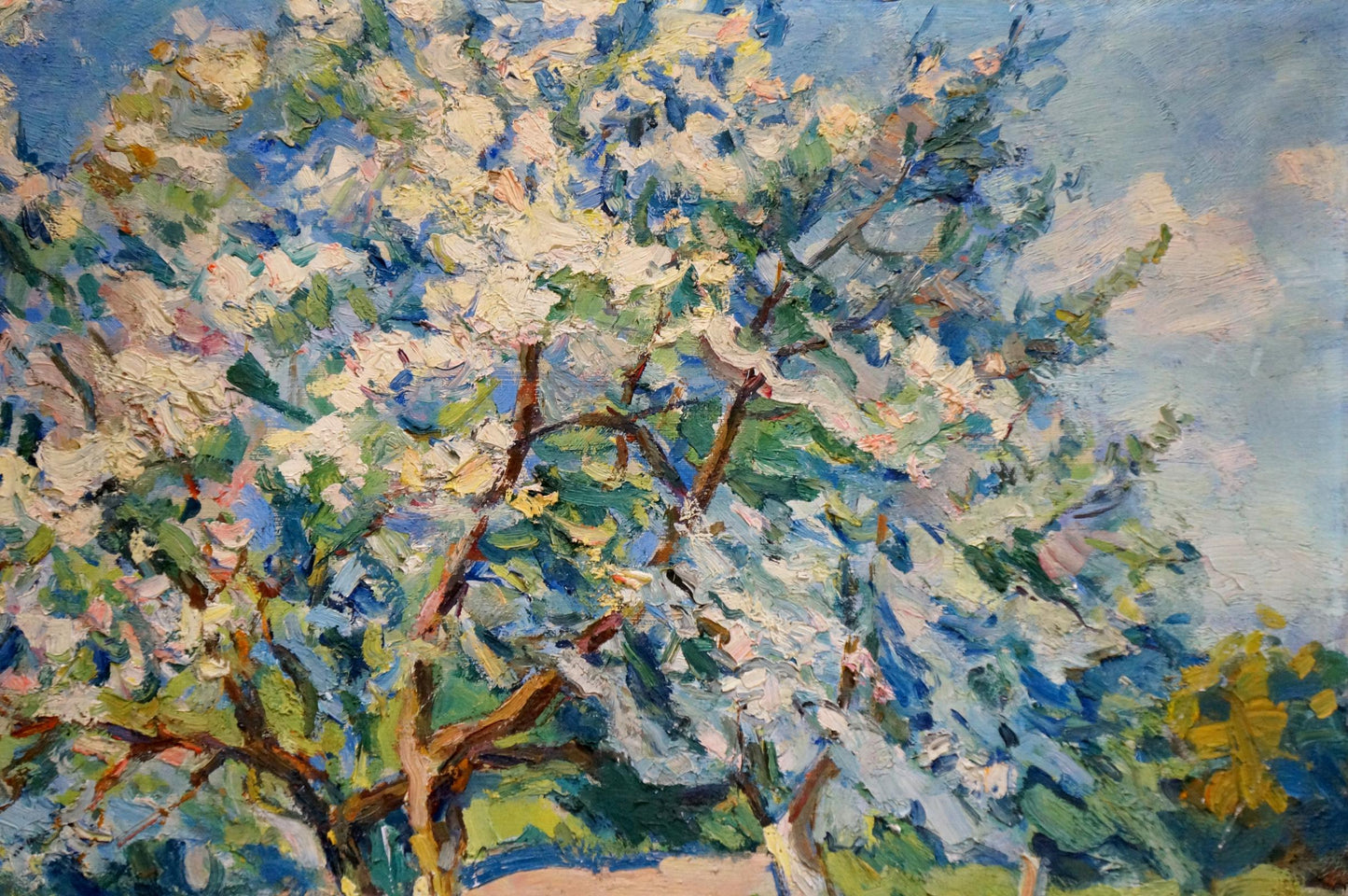 Alexander Kerzhner captures the beauty of a blossoming garden in his oil painting