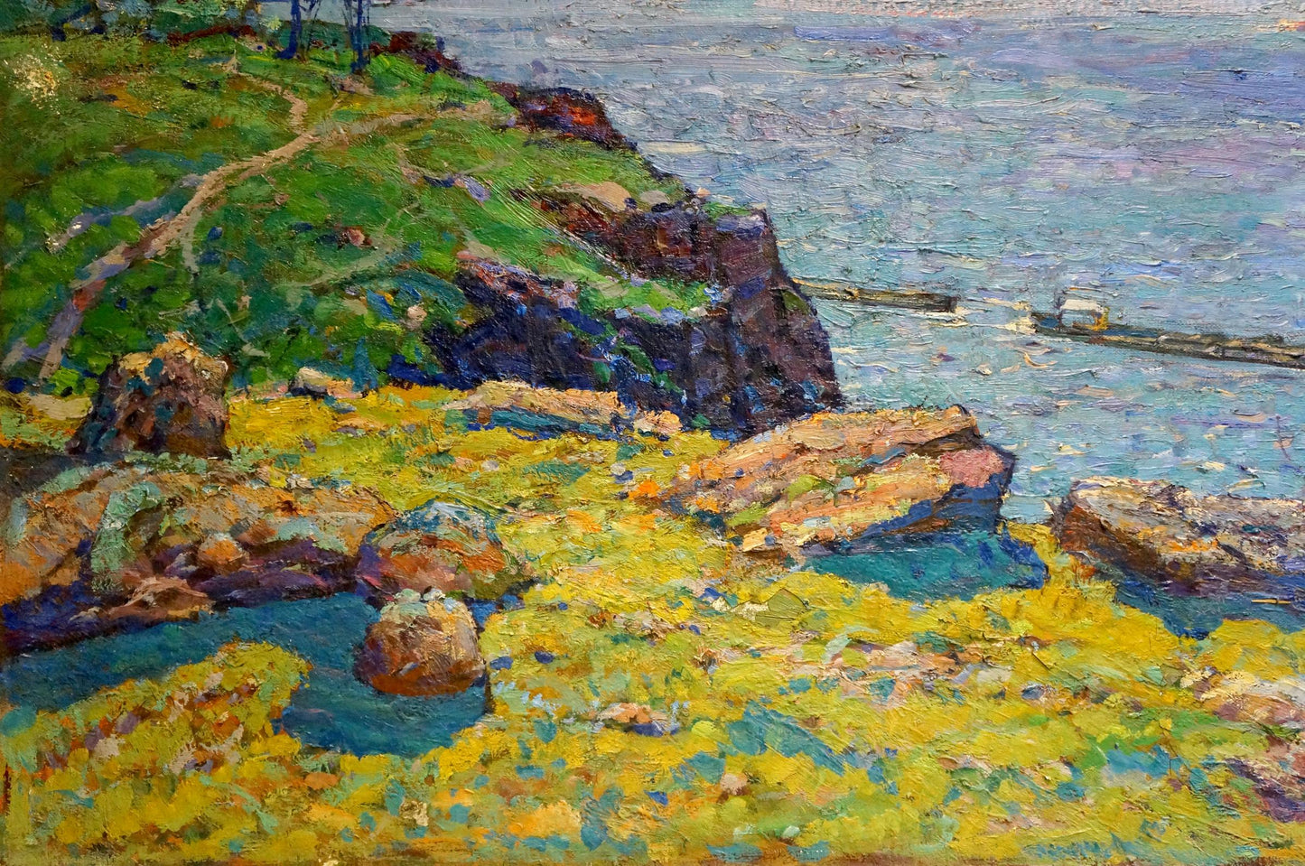 Oil painting River landscape Anatoly Fomin
