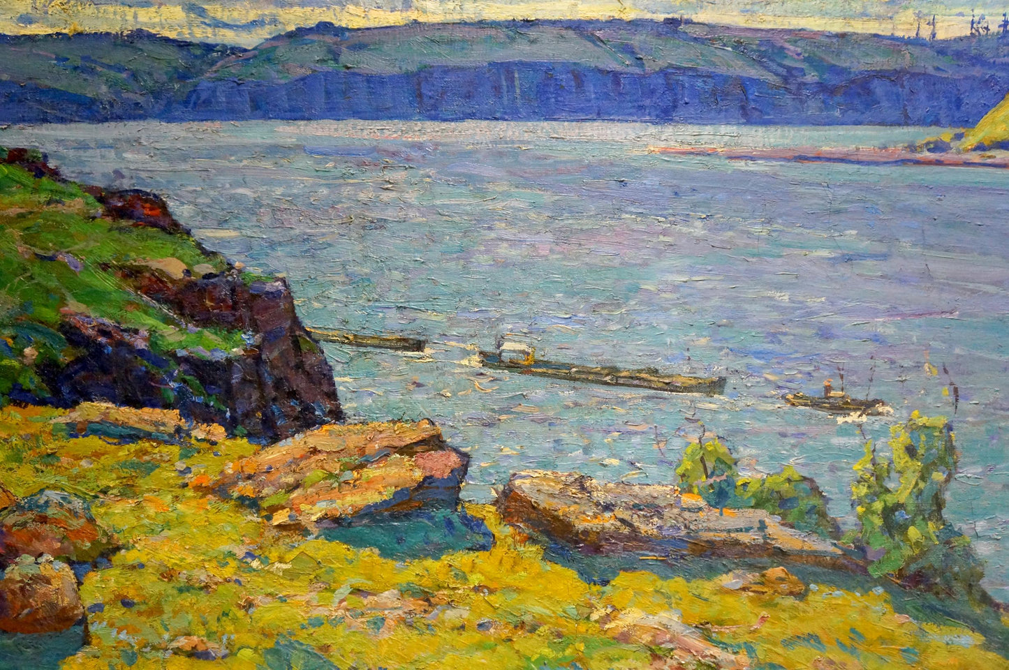 Oil painting River landscape Anatoly Fomin